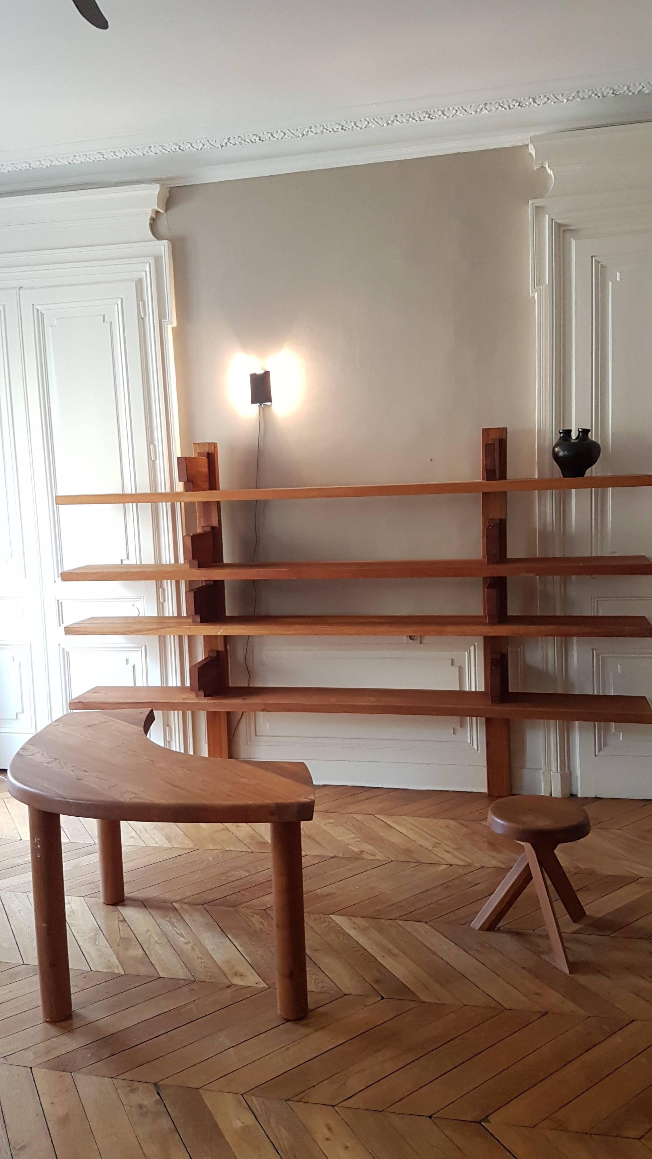 Table Boomerang Pierre Chapo T 22 B in French Orme, circa 1965 In Excellent Condition In Lyon, FR