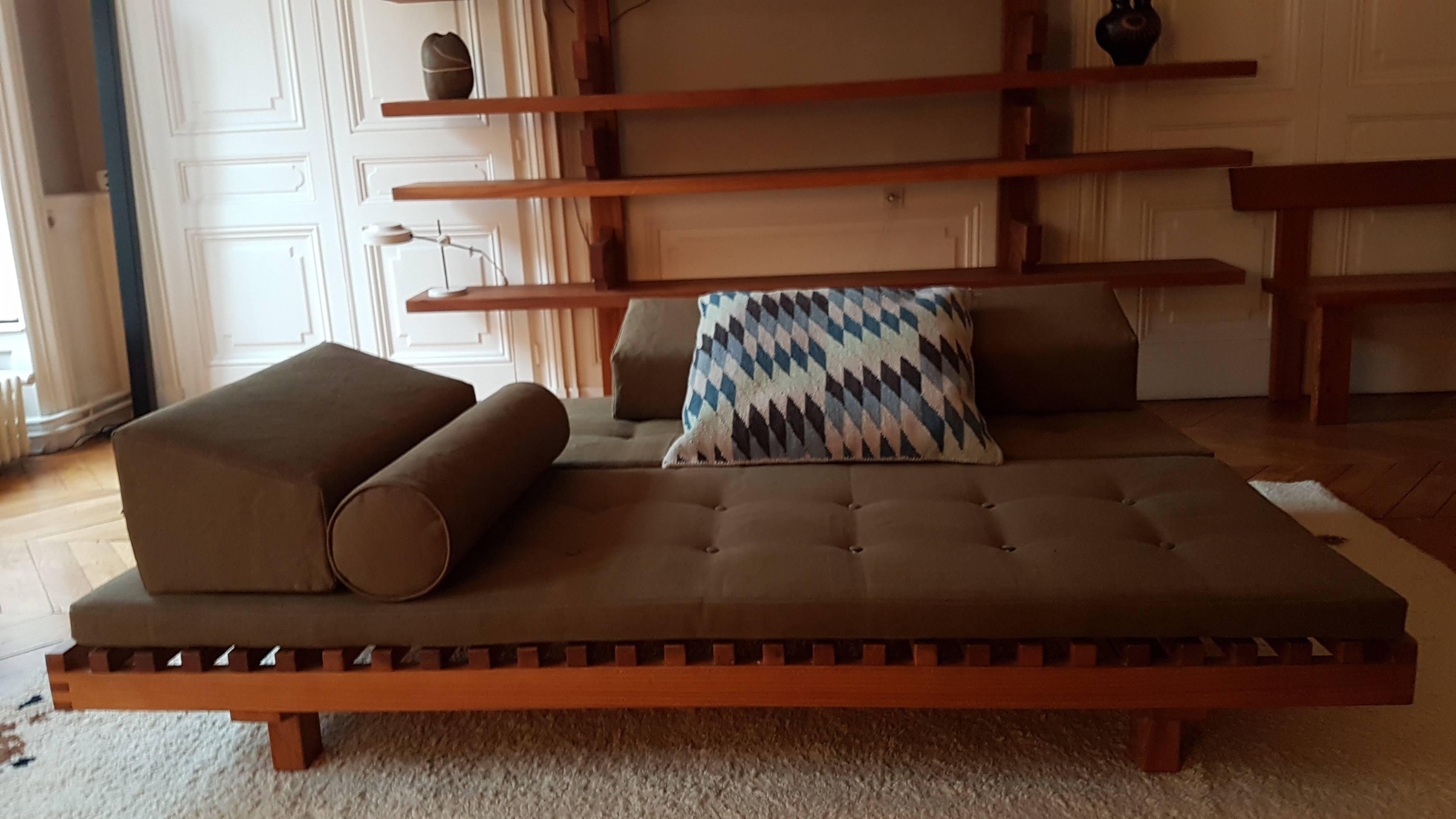 Mid-Century Modern L07 Bench Bed Pierre Chapo in French Elm from 1968