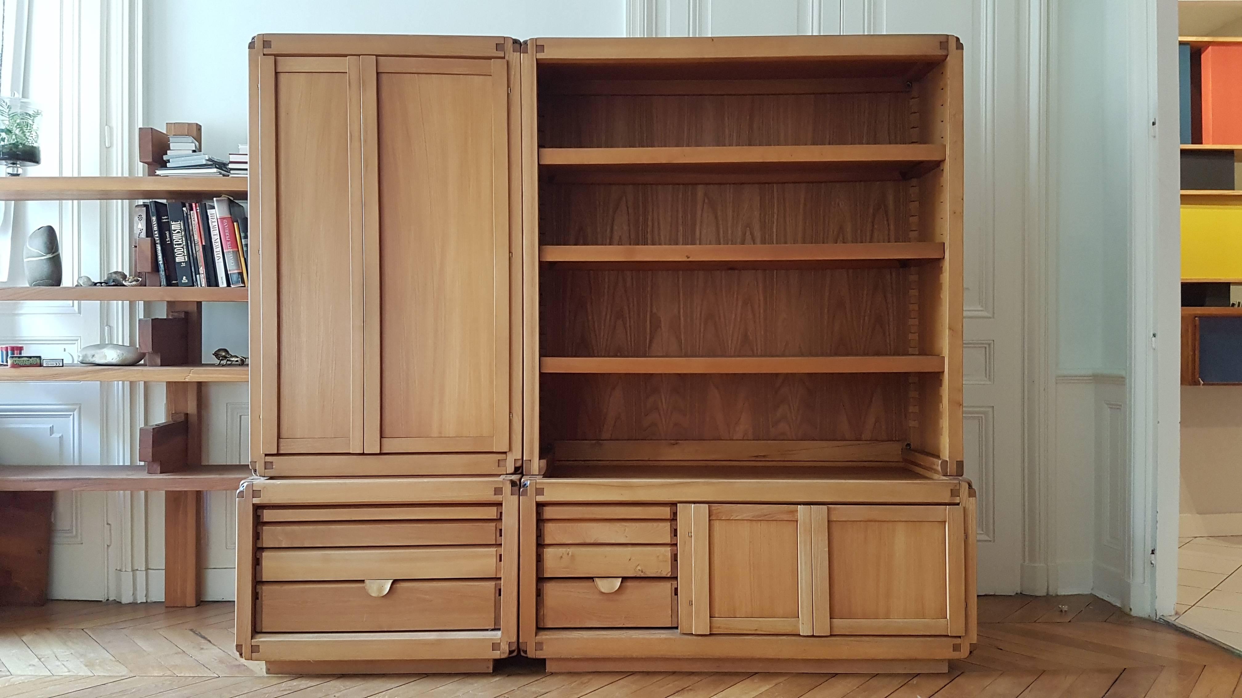 Late 20th Century Wardrobe B 10 of Pierre Chapo in French Elm of 1970