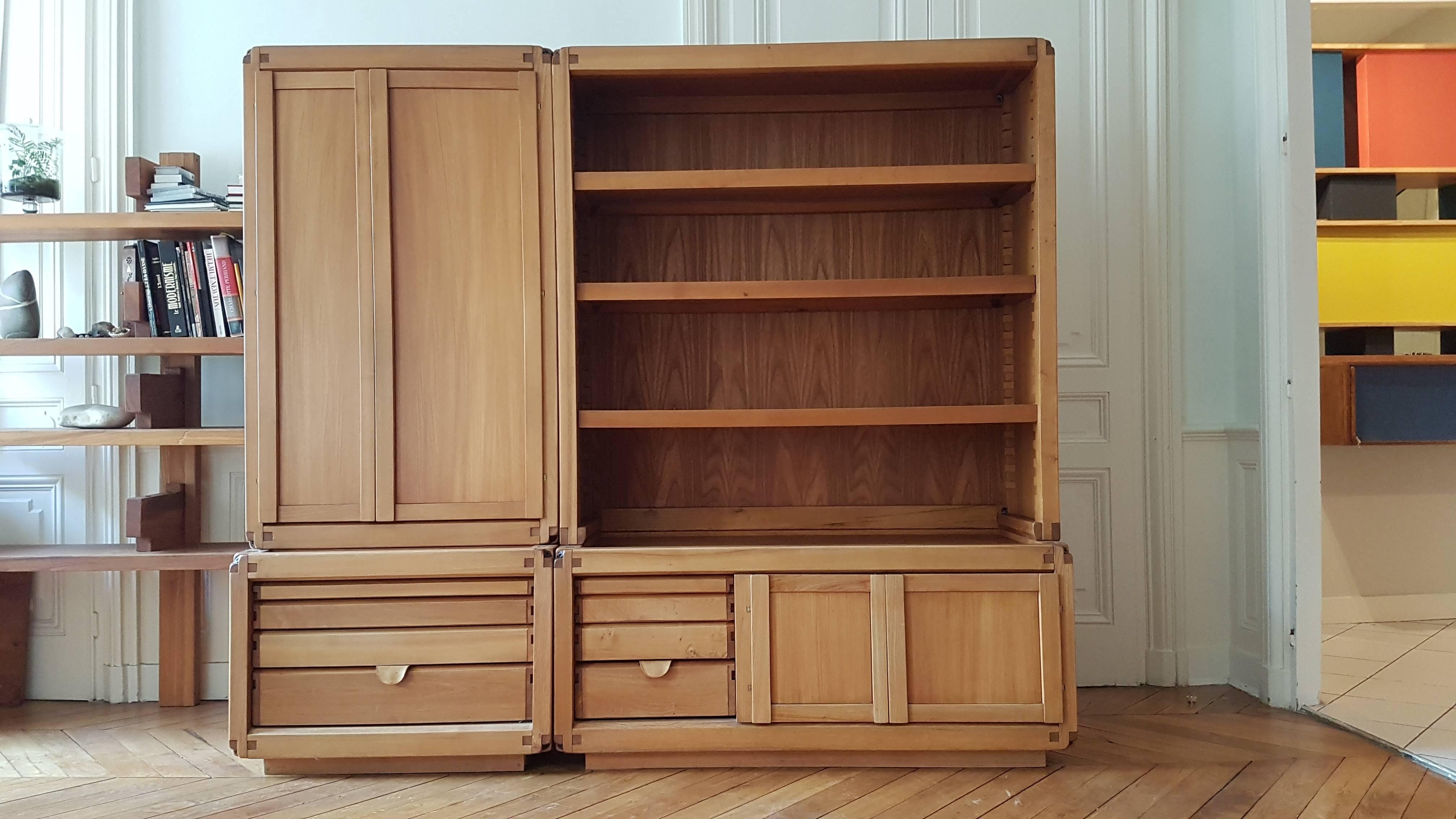 Bookcase Cabinet De Pierre Chapo in French Elm from 1970 4