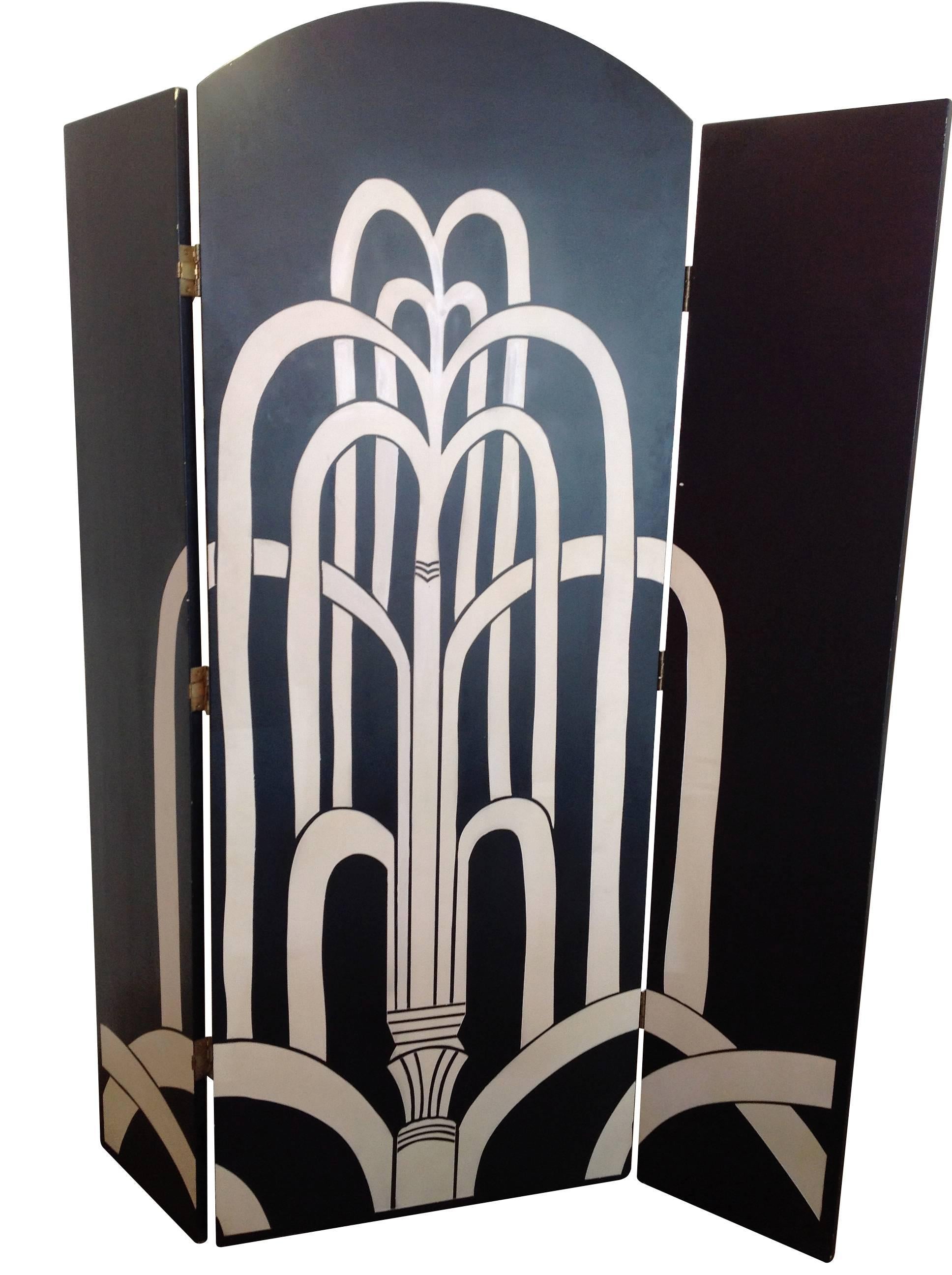 Carved Double Sided Folding Screen by Fournier Decoration, Paris