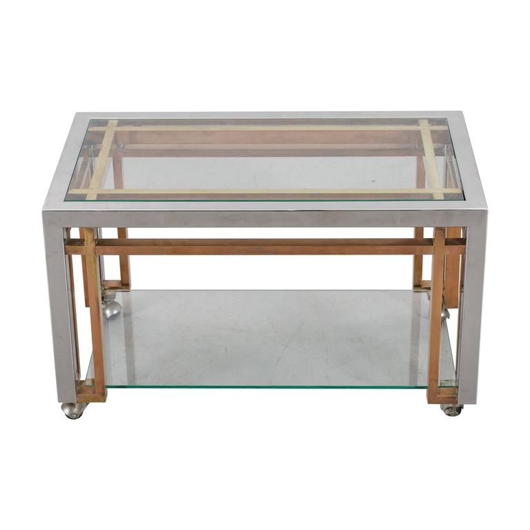 Romeo Rega Side Table Trolley For At 1stdibs A Romeo Rega Side Table Trolley With Brass And Chrome Frame Two Glass Shelves