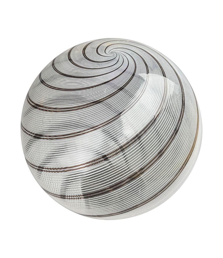Una meravigliosa plafoniera a volute in vetro di Murano di Venini con finiture in ottone in vendita 6