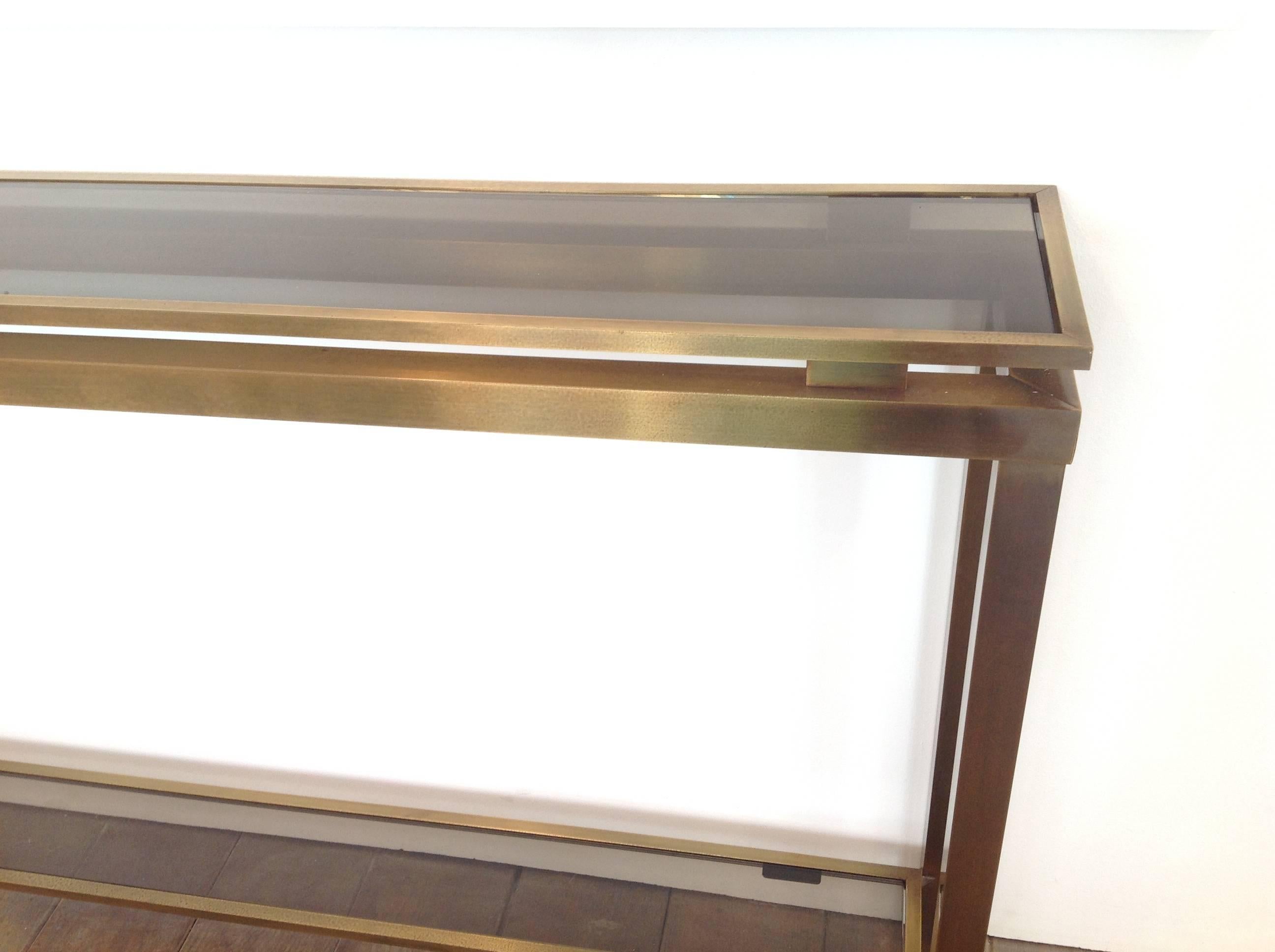 Mid-Century Modern Guy Lefevre Brass Console Table