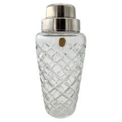 A 1930s Art Deco cut crystal and silver plated cocktail shaker by WMF