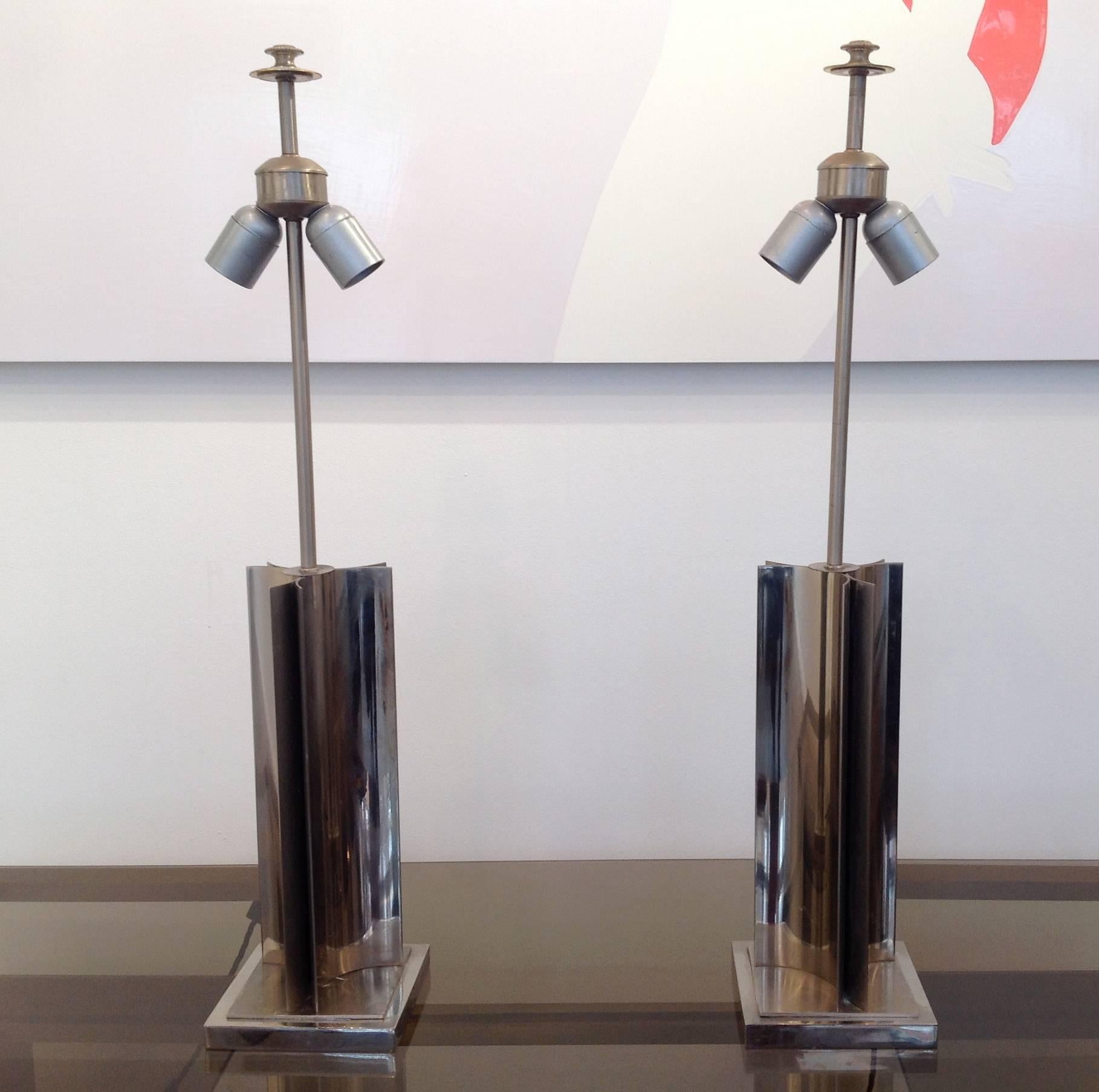 Pair of Chrome Lamps 2