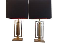 Pair of Willy Rizzo Revolving Lamps