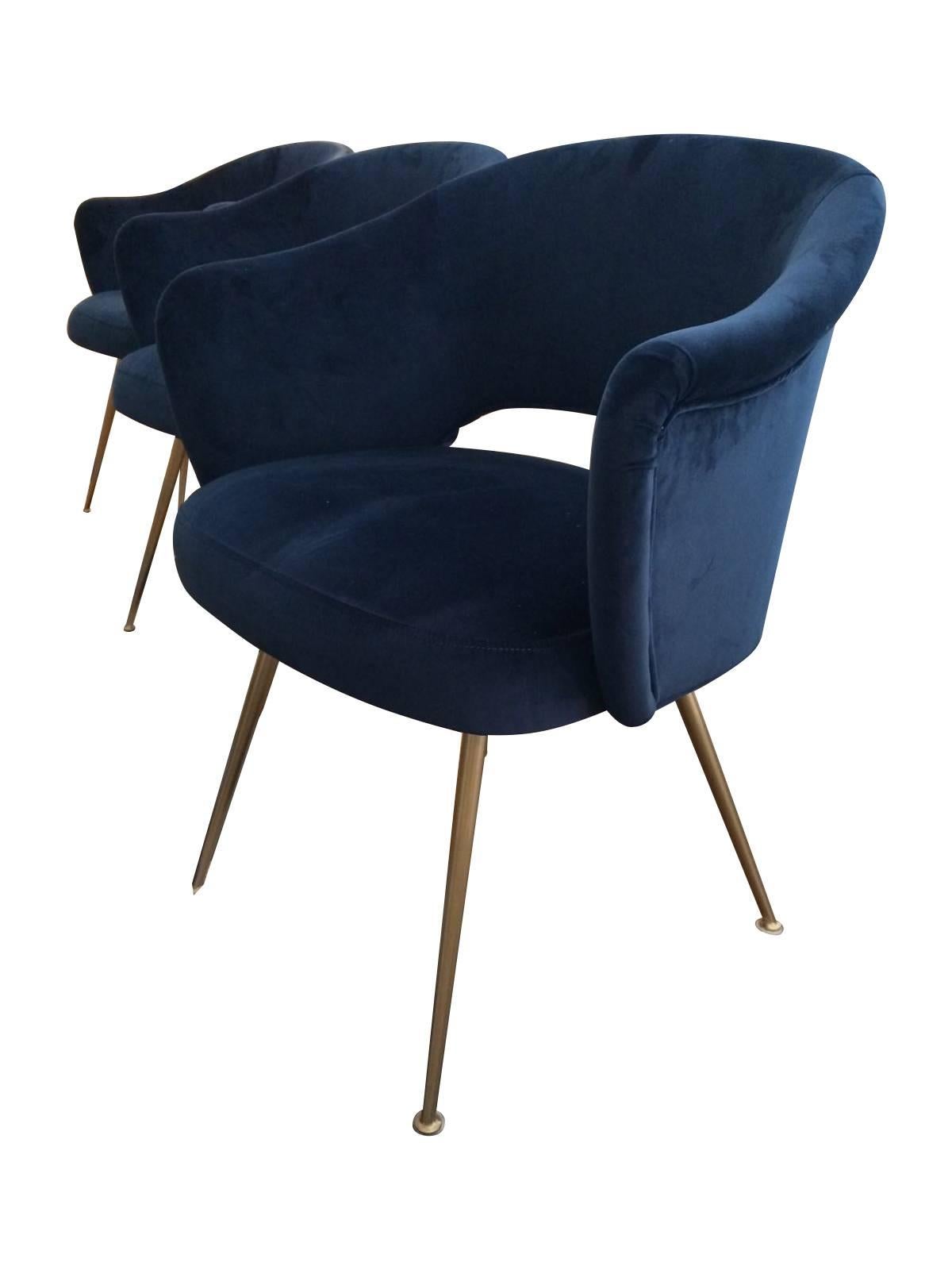 Mid-Century Modern Set of Four Italian Chairs