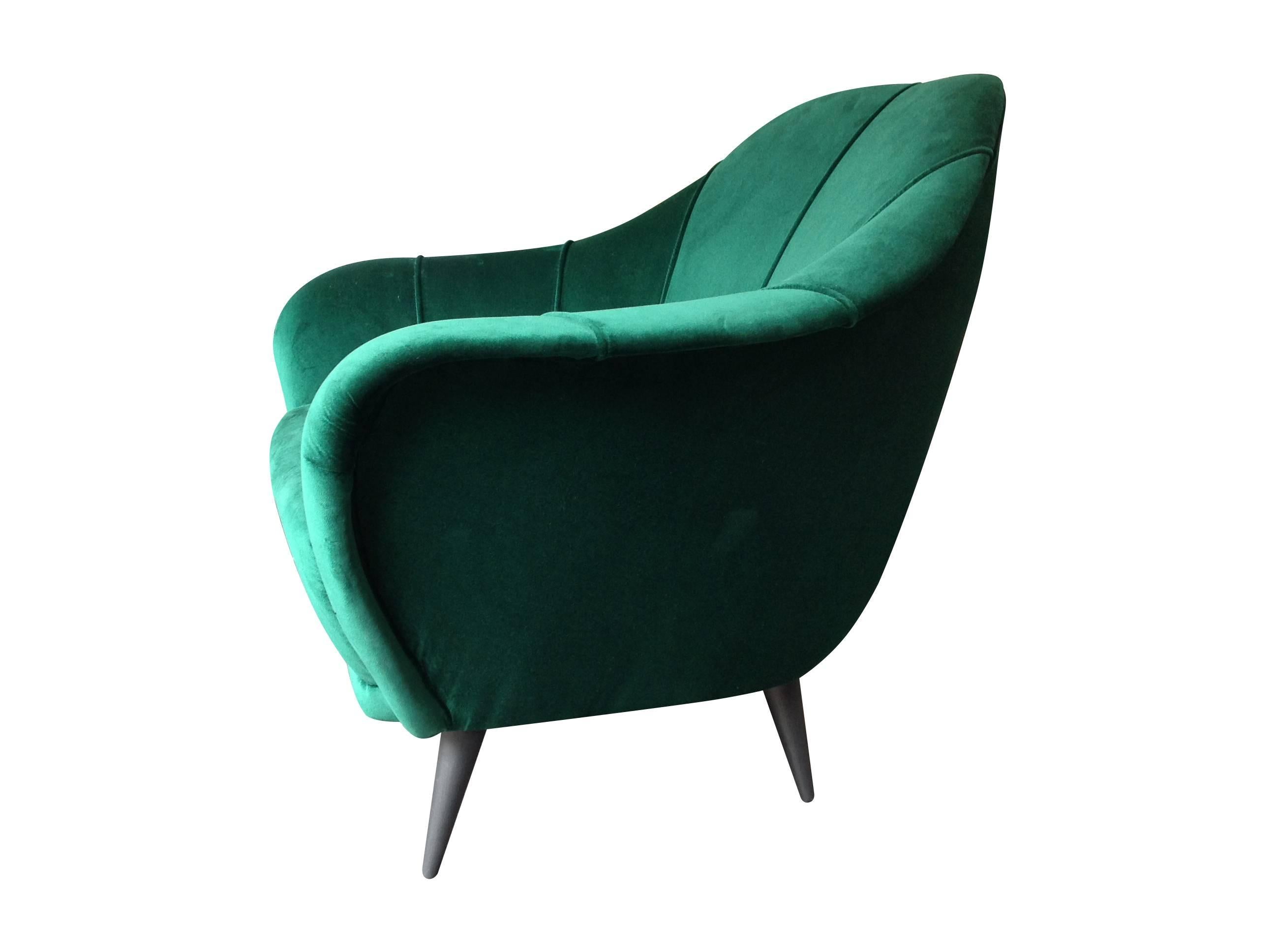 Italian Emerald Green Velvet Sofa 2