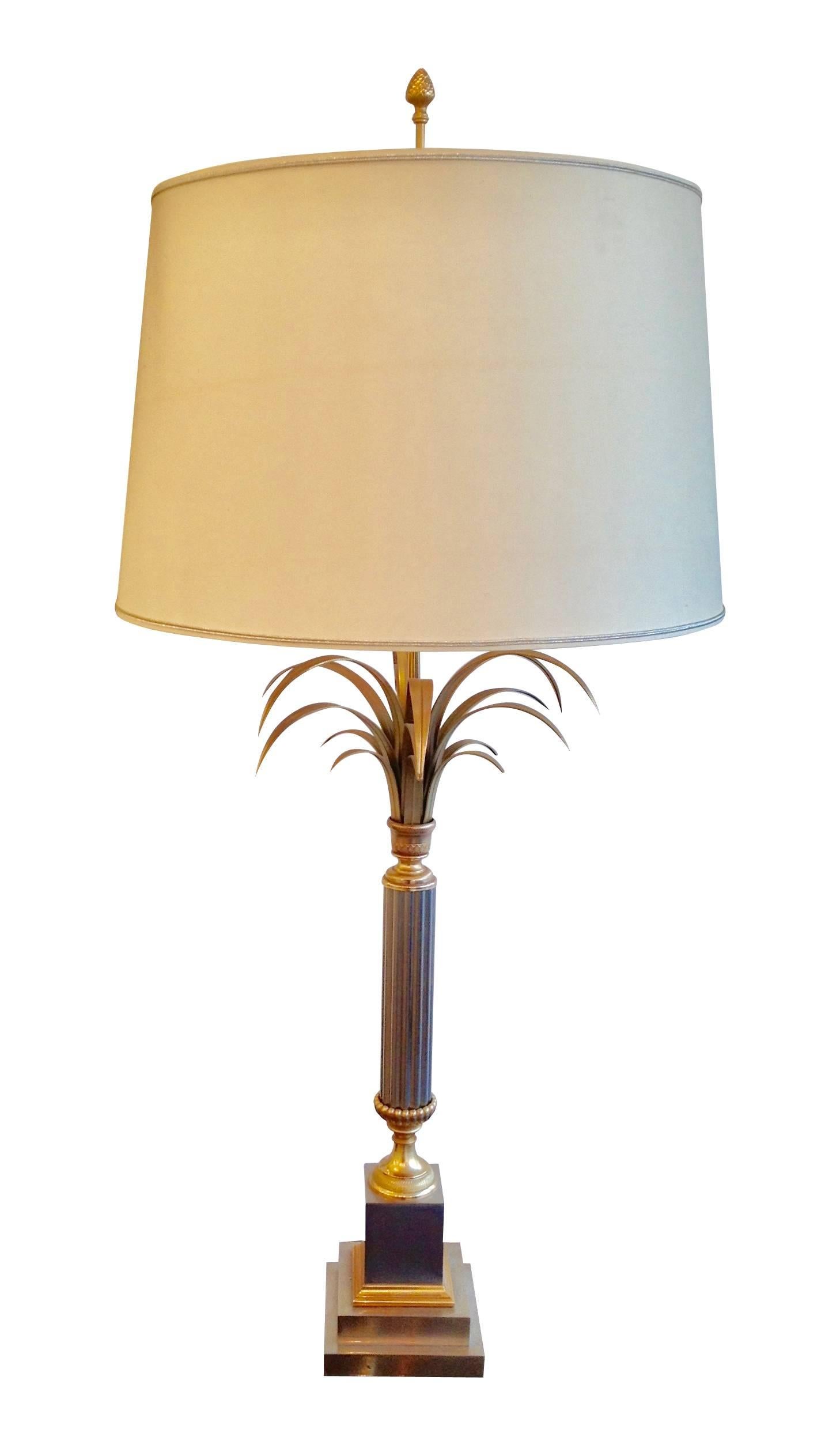 Pair of Large French Palm Tree Lamps 1