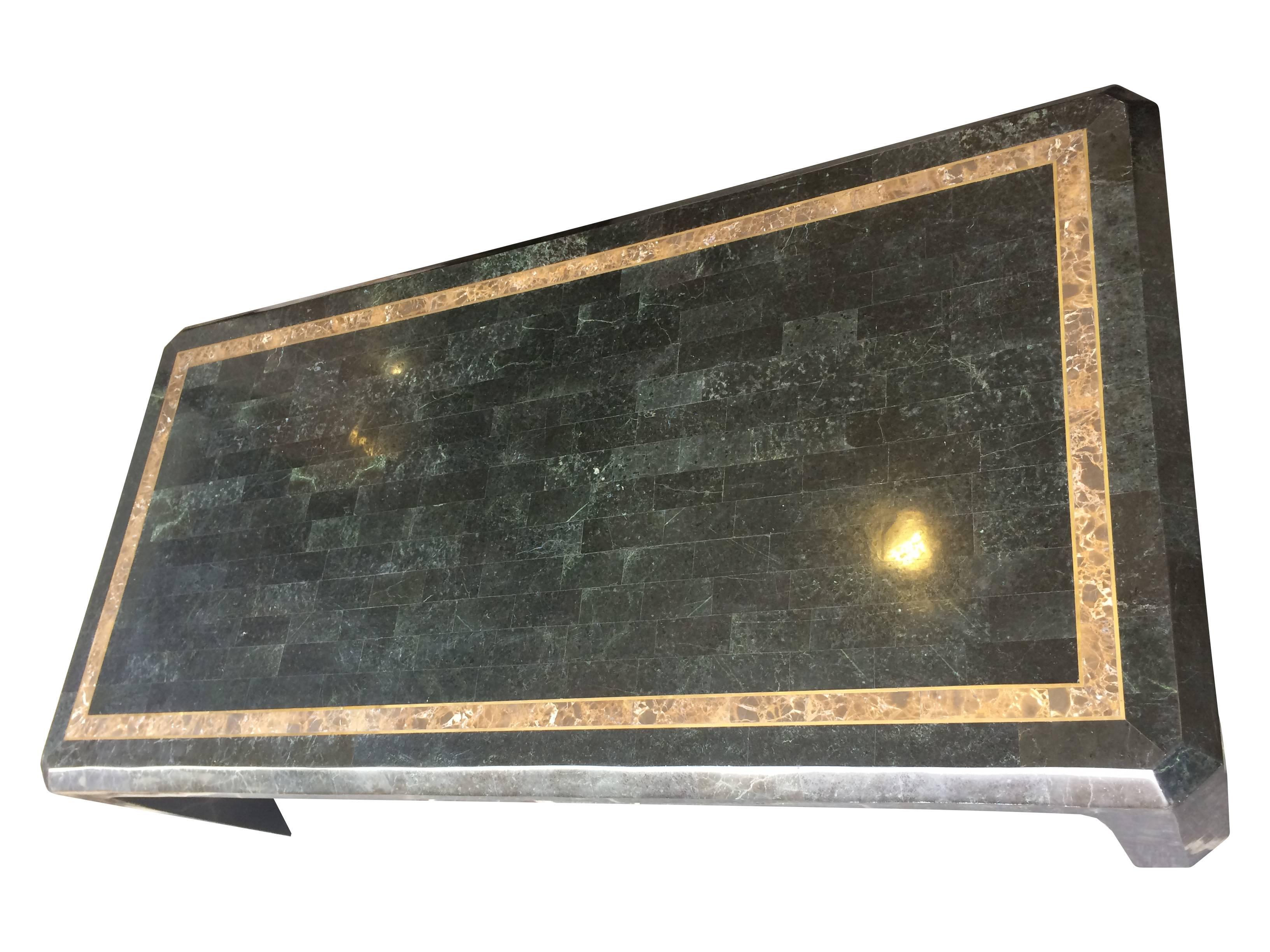 Mid-Century Modern Maitland-Smith Tessellated Marble and Stone Coffee Table