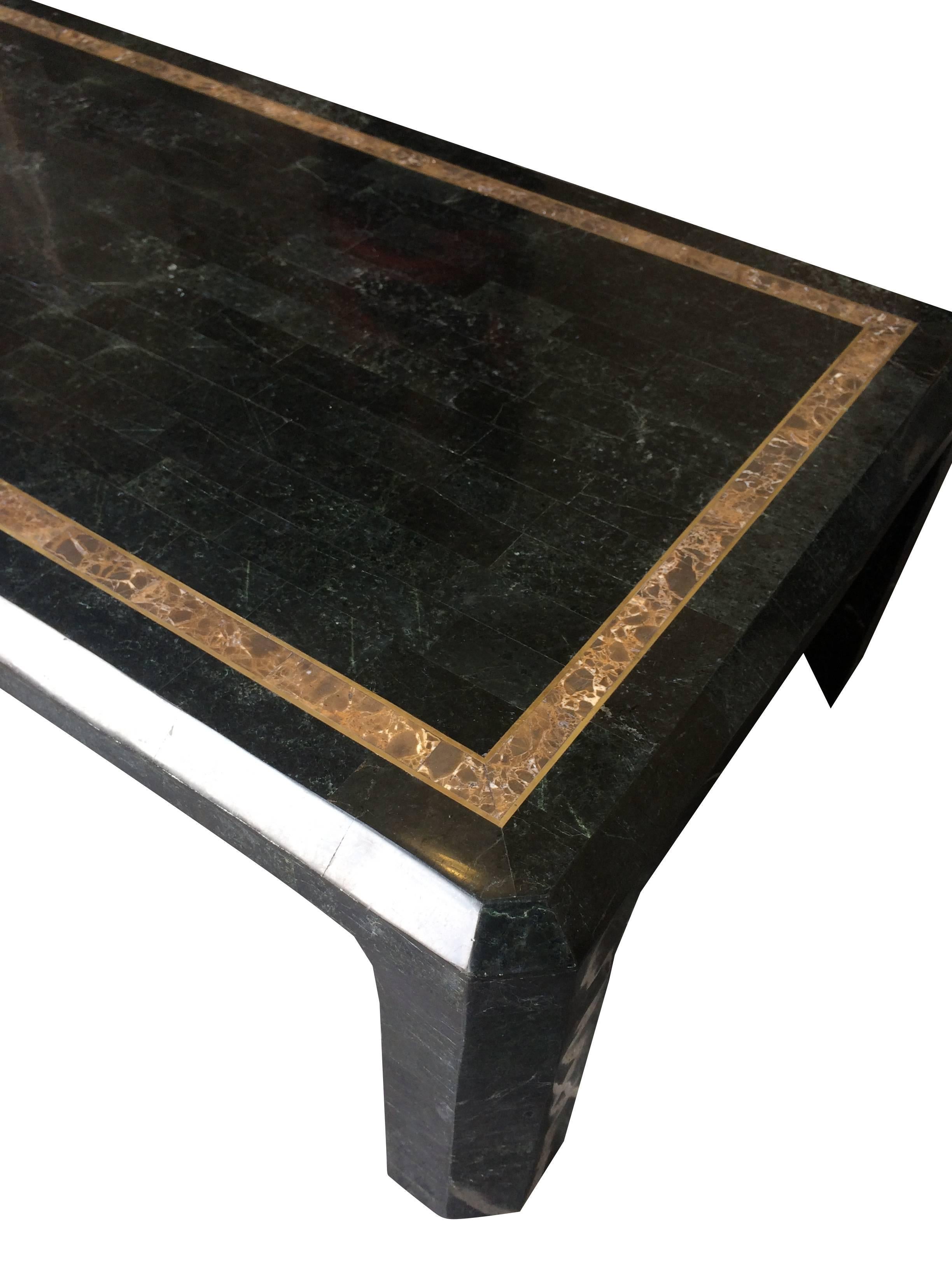 Inlay Maitland-Smith Tessellated Marble and Stone Coffee Table