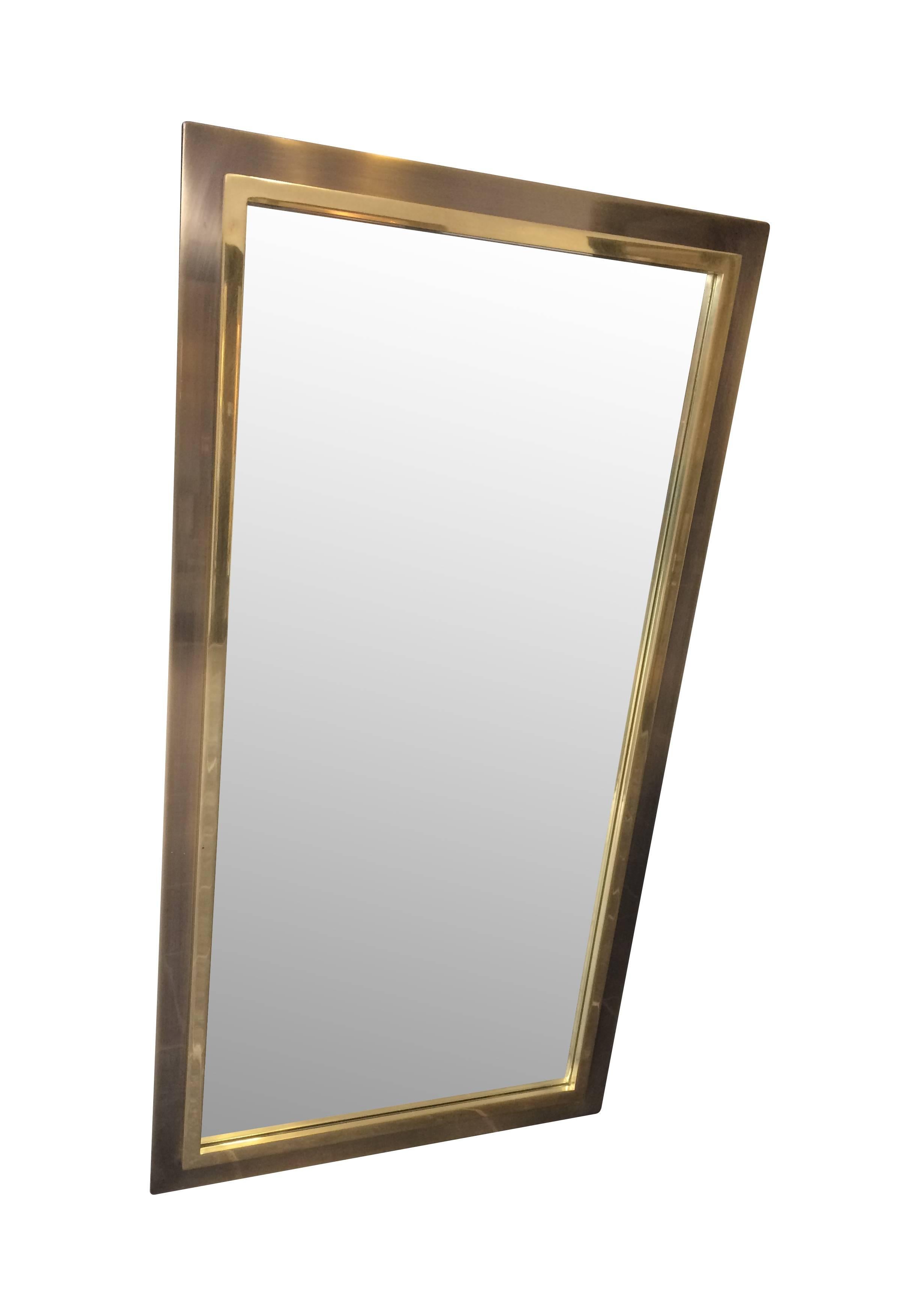 Mid-Century Modern Belgo Chrome Brass Mirror