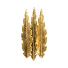 Pair of Holm Sorensen Torch Cut Brass Brutalist Wall Sconces with Two Fittings