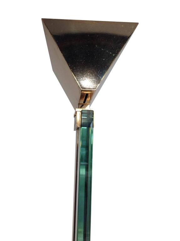 Mauro Martini Glass and Brass Floor Lamp at 1stDibs