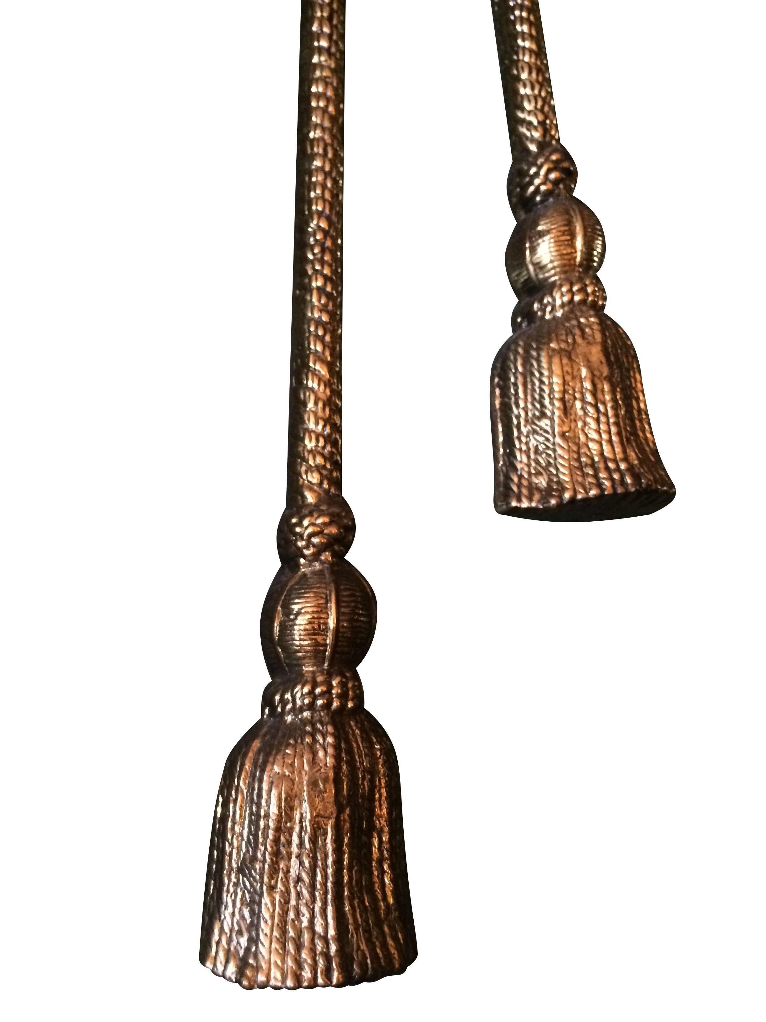 Pair of Large Valenti Brass Rope and Tassle Wall Lights 1