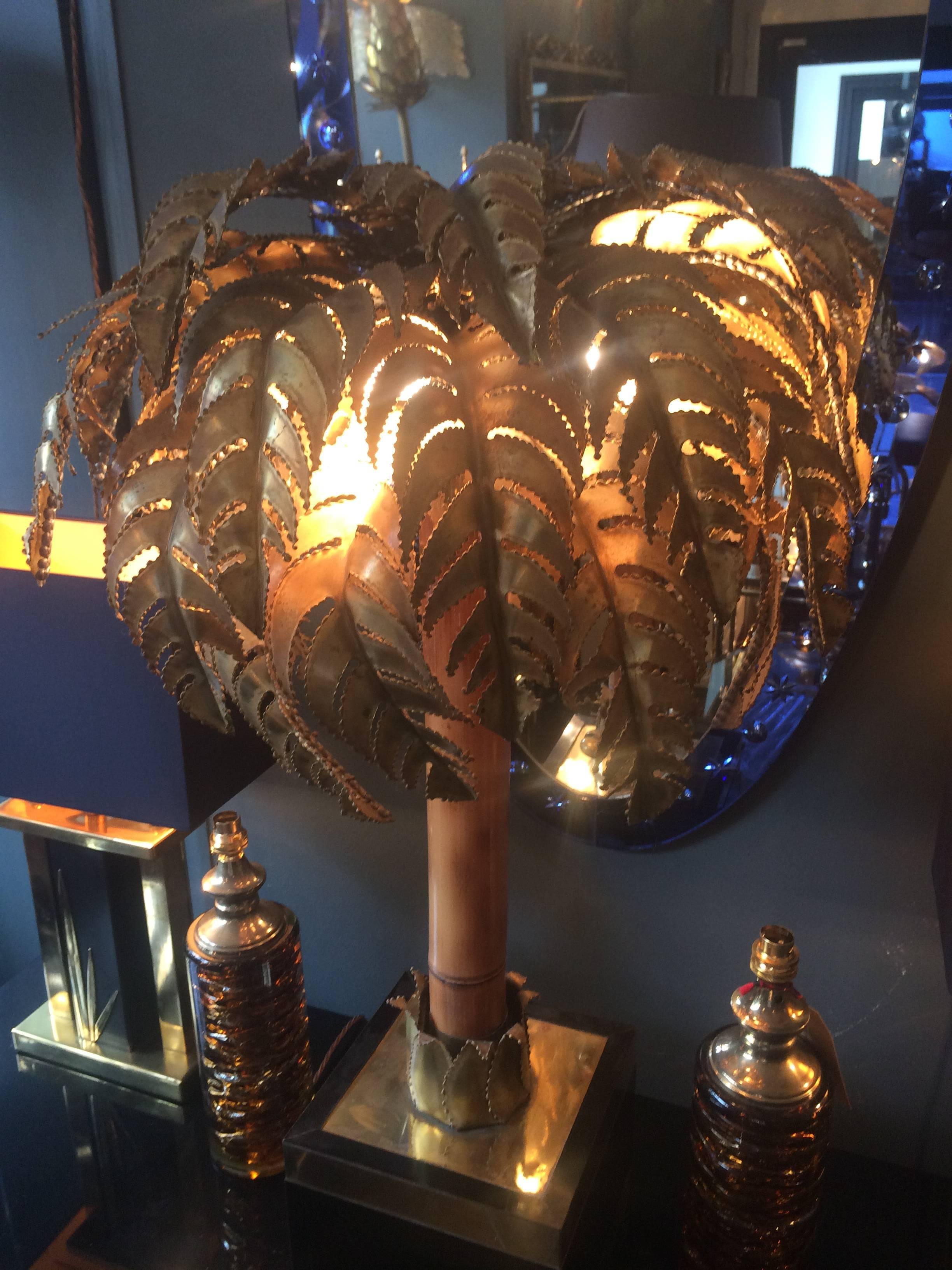 Mid-Century Modern Maison Jansen Palm Tree Table Lamp