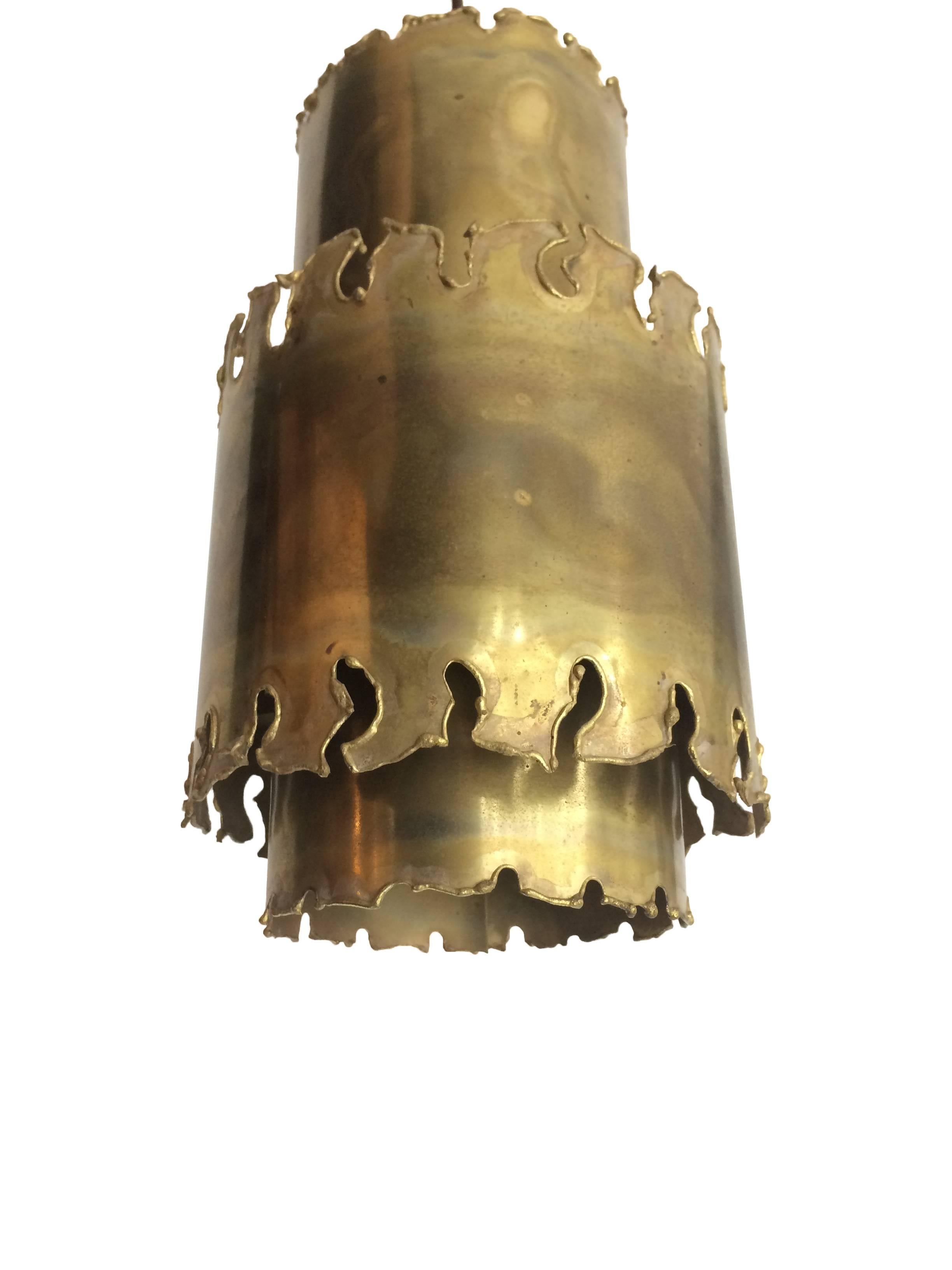 Set of Three Holm Sorensen Brass Pendant Lights For Sale 1