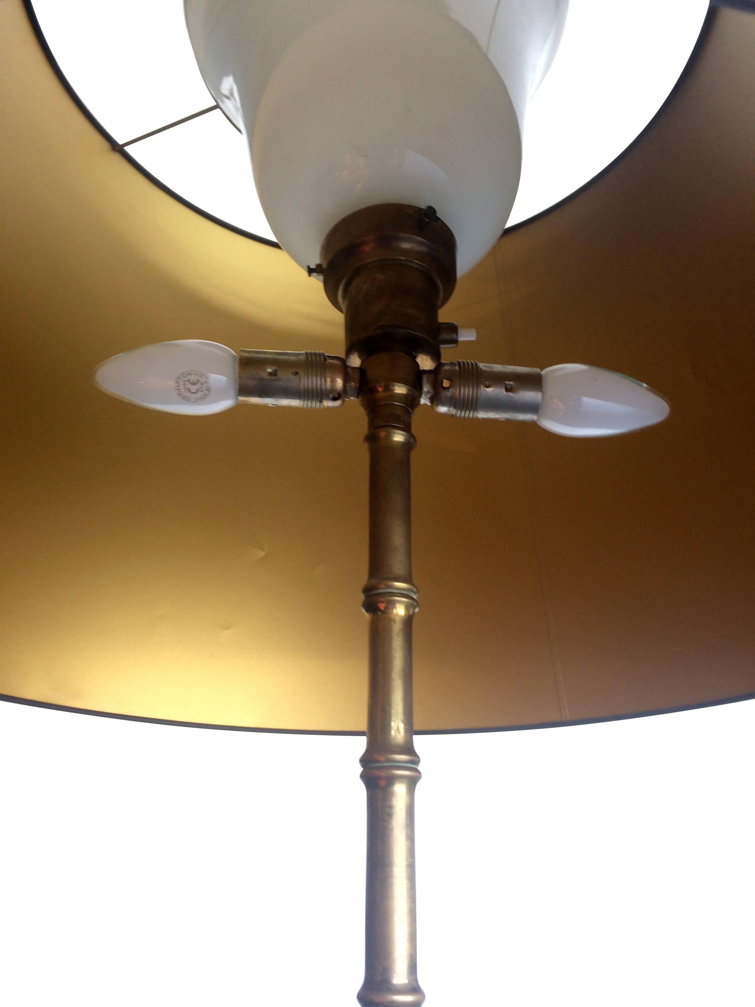 Maison Baguès Style Brass Faux Bamboo Floor Lamp In Good Condition In London, GB