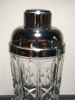 Crystal and Silver Plate Italian Cocktail Shaker