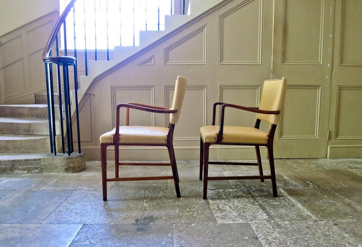 Jacob Kjaer Attributed Armchairs in Rosewood and Leather, Danish, 1950s 2