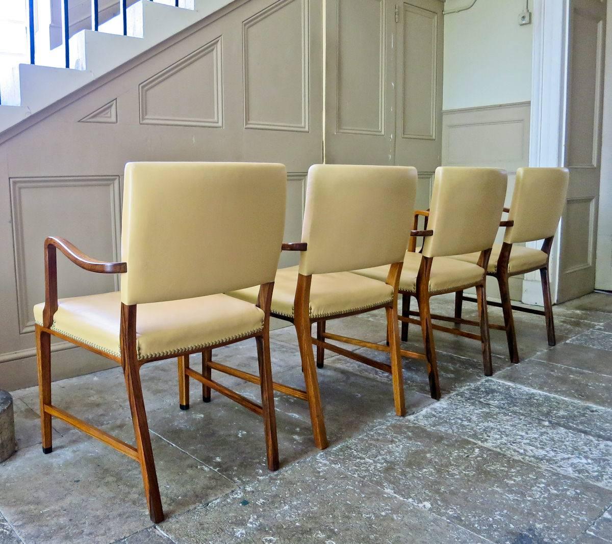 20th Century Jacob Kjaer Attributed Armchairs in Rosewood and Leather, Danish, 1950s
