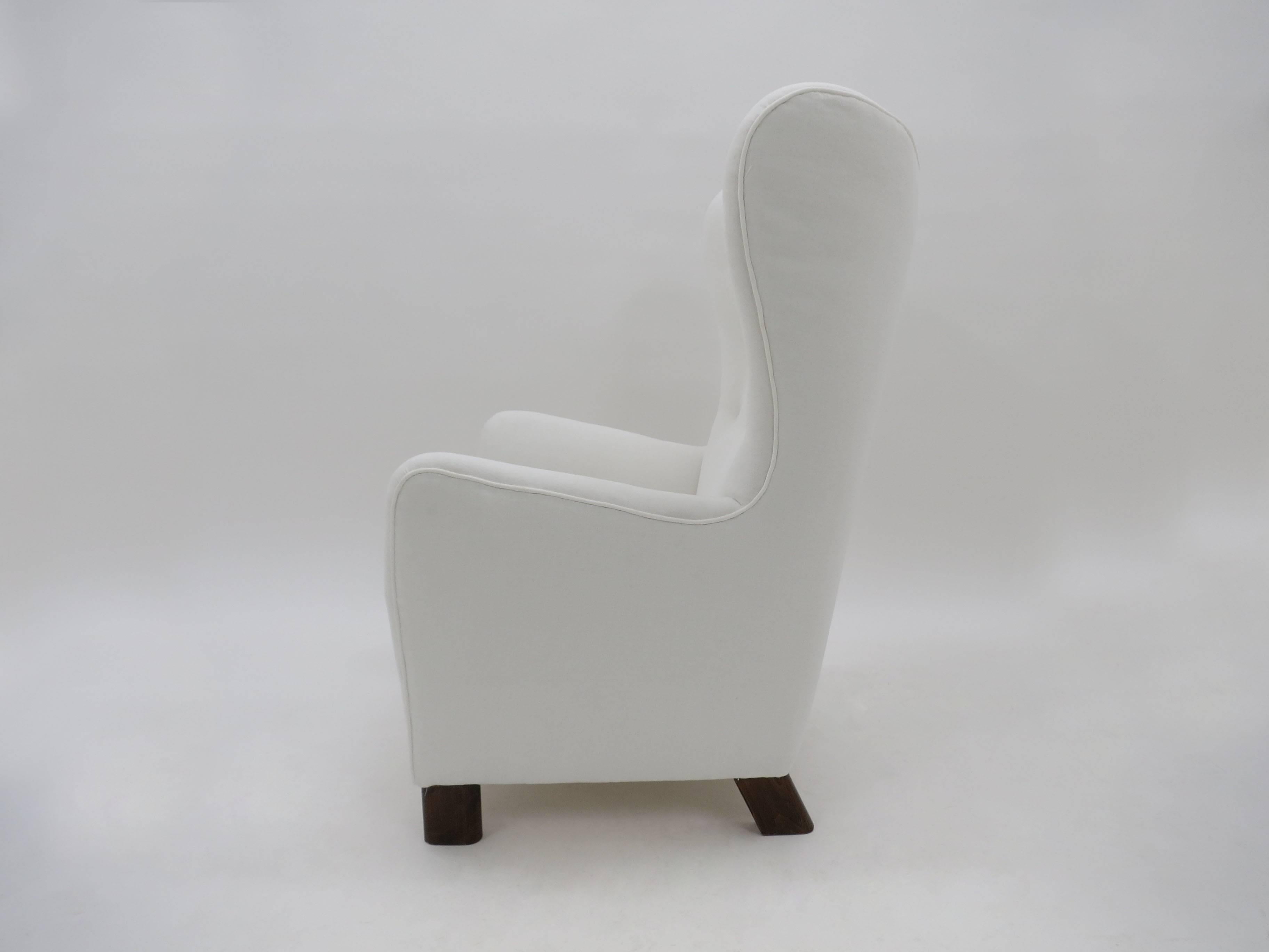 Rare Mid-Century Fritz Hansen Armchair High Back No 1669, Danish 1940's In Excellent Condition In London, GB