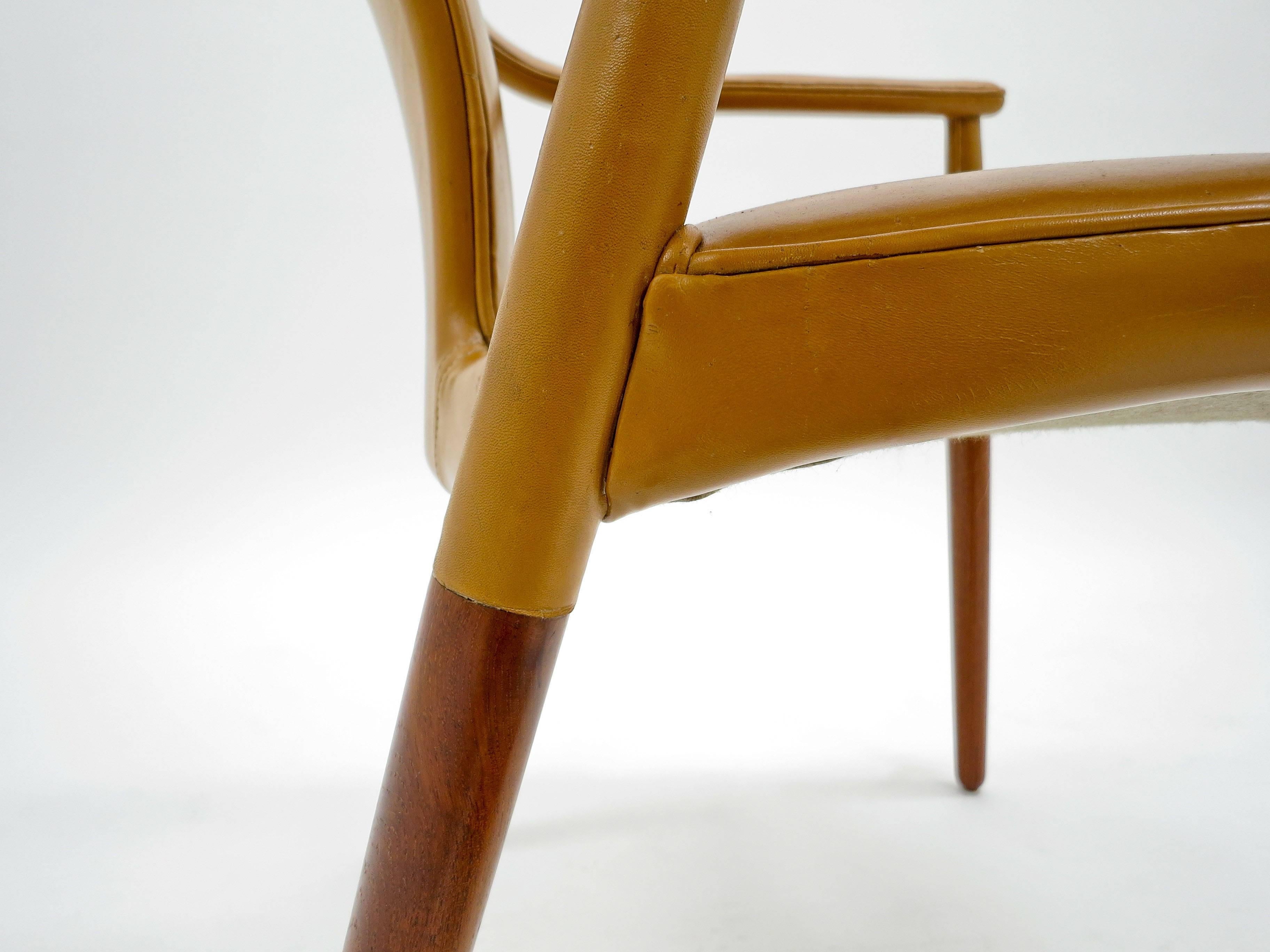 Bender Madsen and Larsen Armchair Leather and Teak, Danish, 1950s For Sale 3