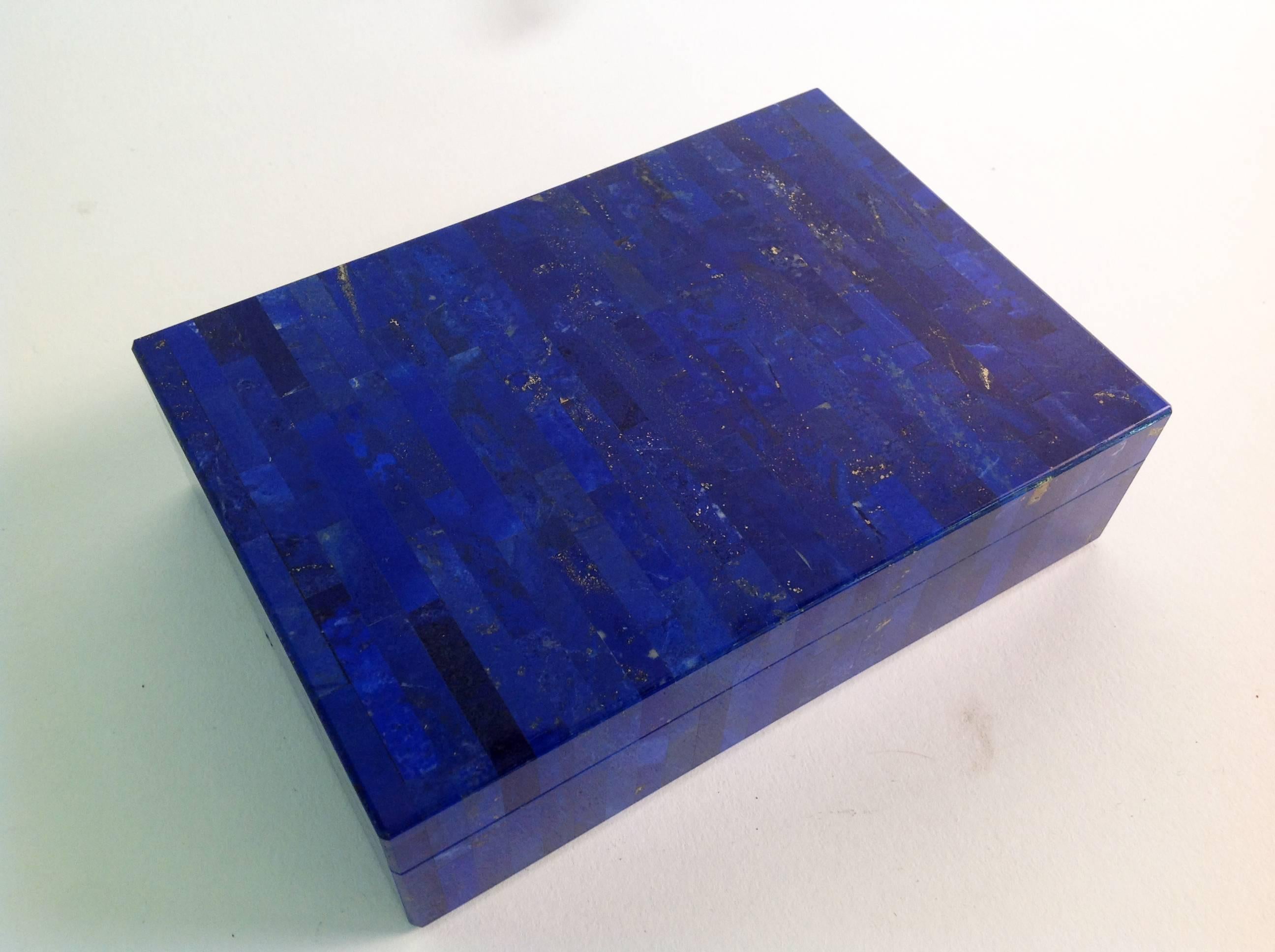 Chinese Beautiful Lapis Lazuli Box with Hinged Lid