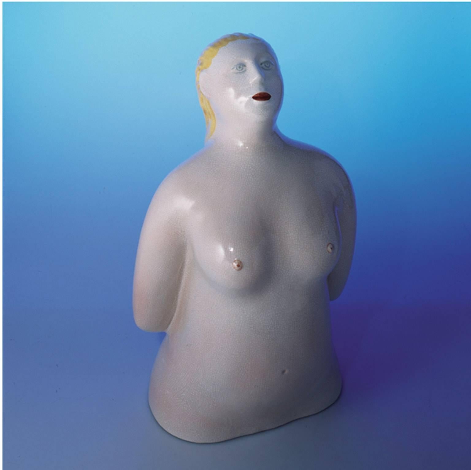 Great female bust ceramic-molded casting, Bagnante, 