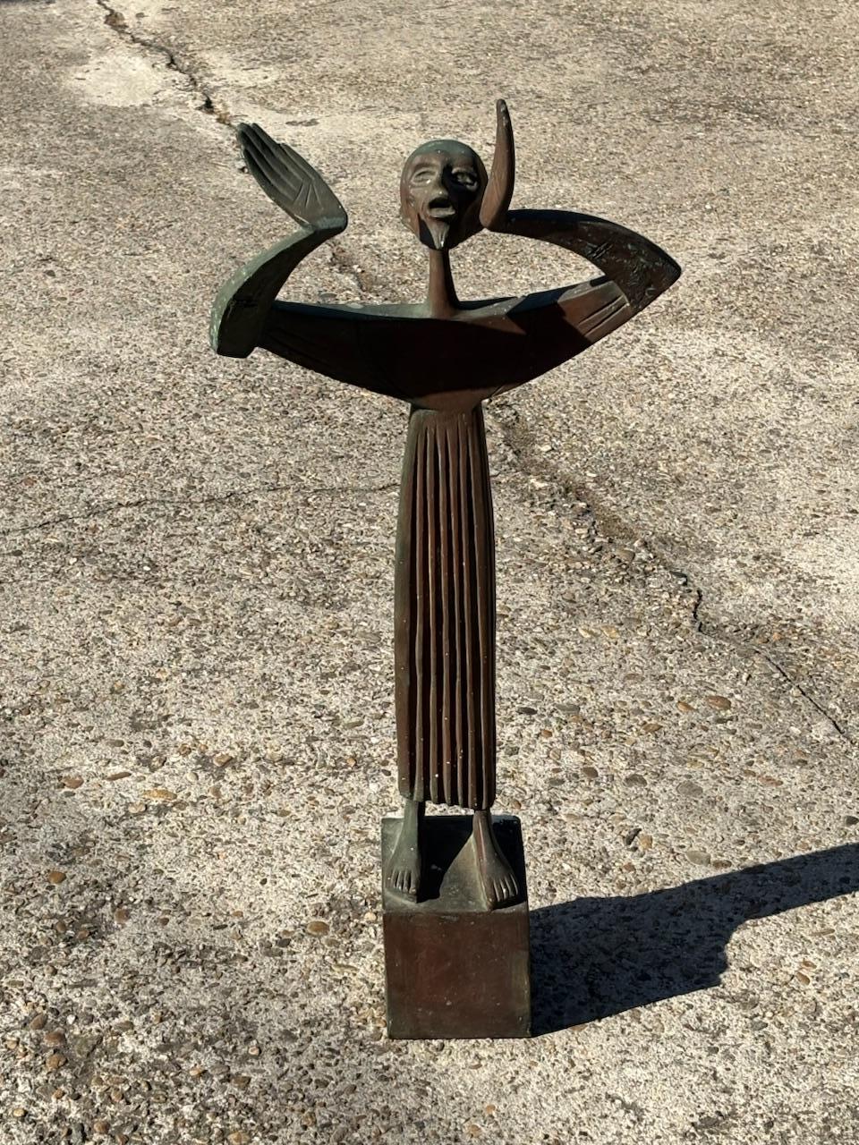 Modern Bronze sculpture of San Francesco by Giovanni Ferrabini For Sale