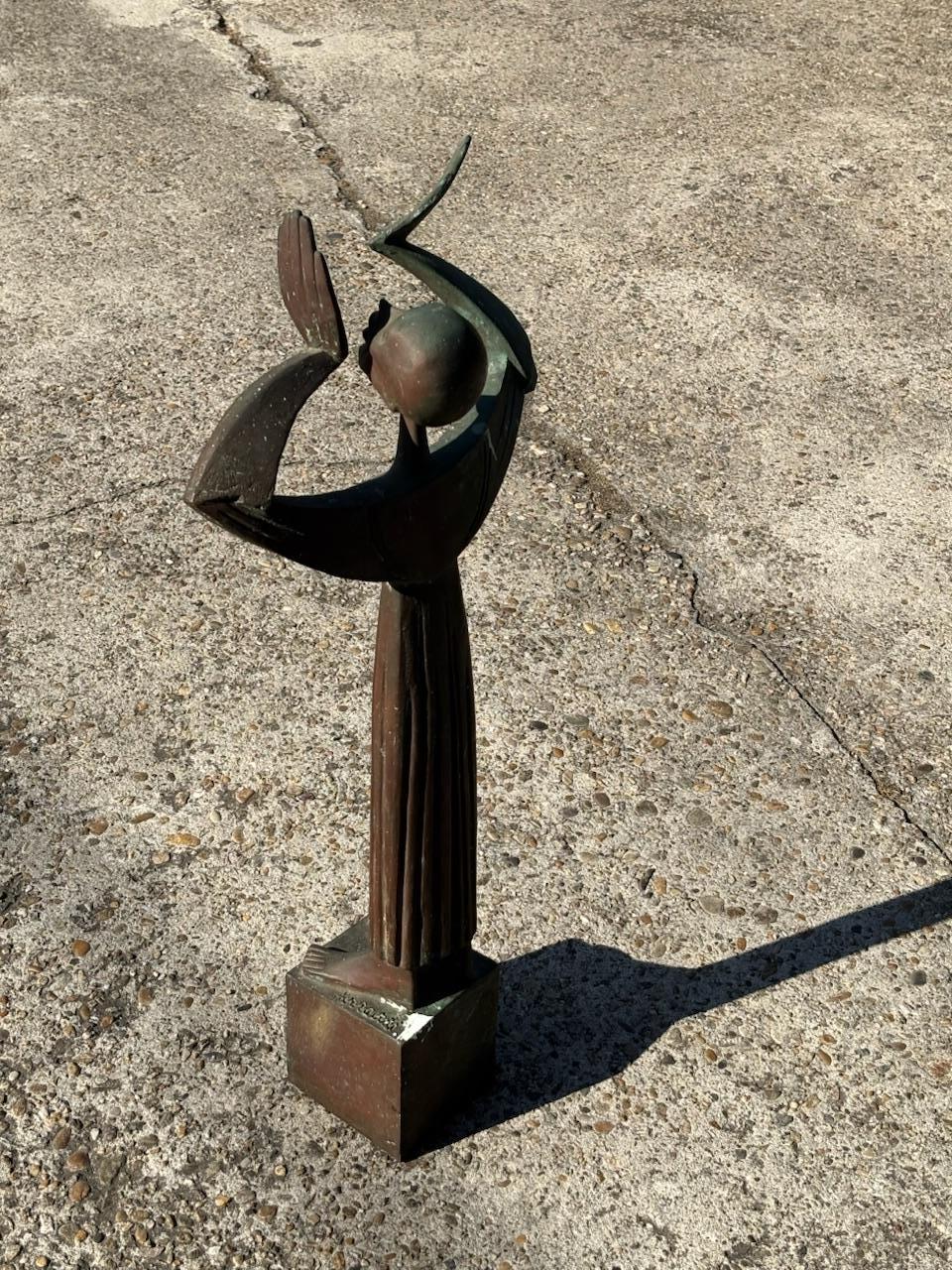 Mid-20th Century Bronze sculpture of San Francesco by Giovanni Ferrabini For Sale
