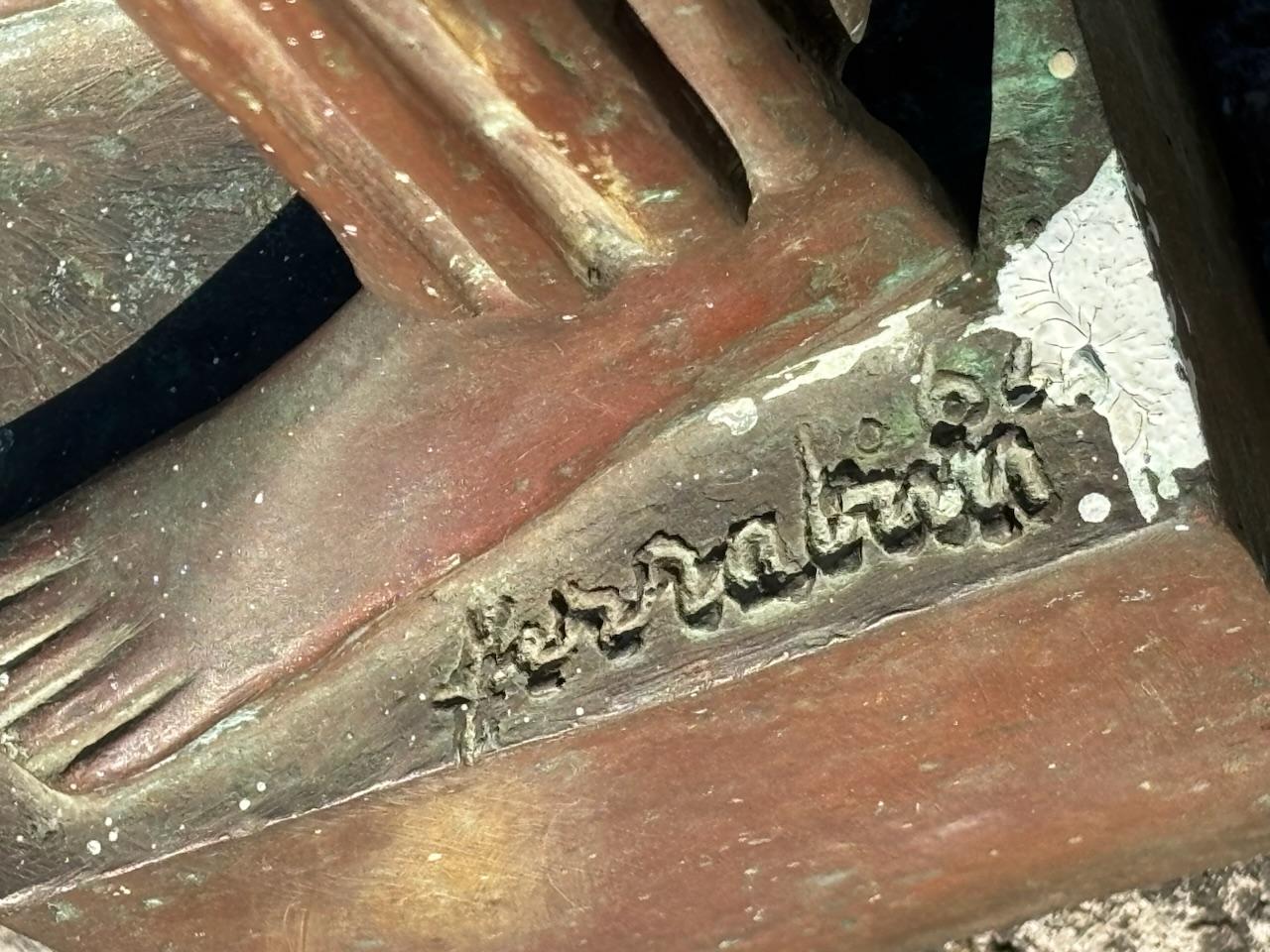 Bronze sculpture of San Francesco by Giovanni Ferrabini For Sale 1