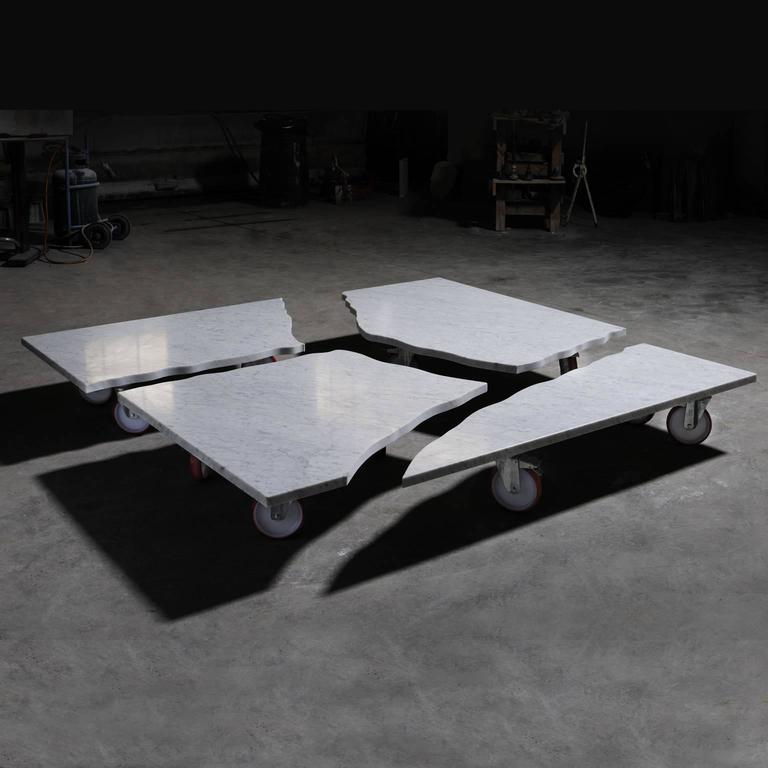 Carrara Marble Coffee Table Tavolo Brecciato Model by Paolo Ulian for