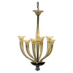 Murano Glass Chandelier by Barovier&Toso, Venetian Crystal, Circa 1930