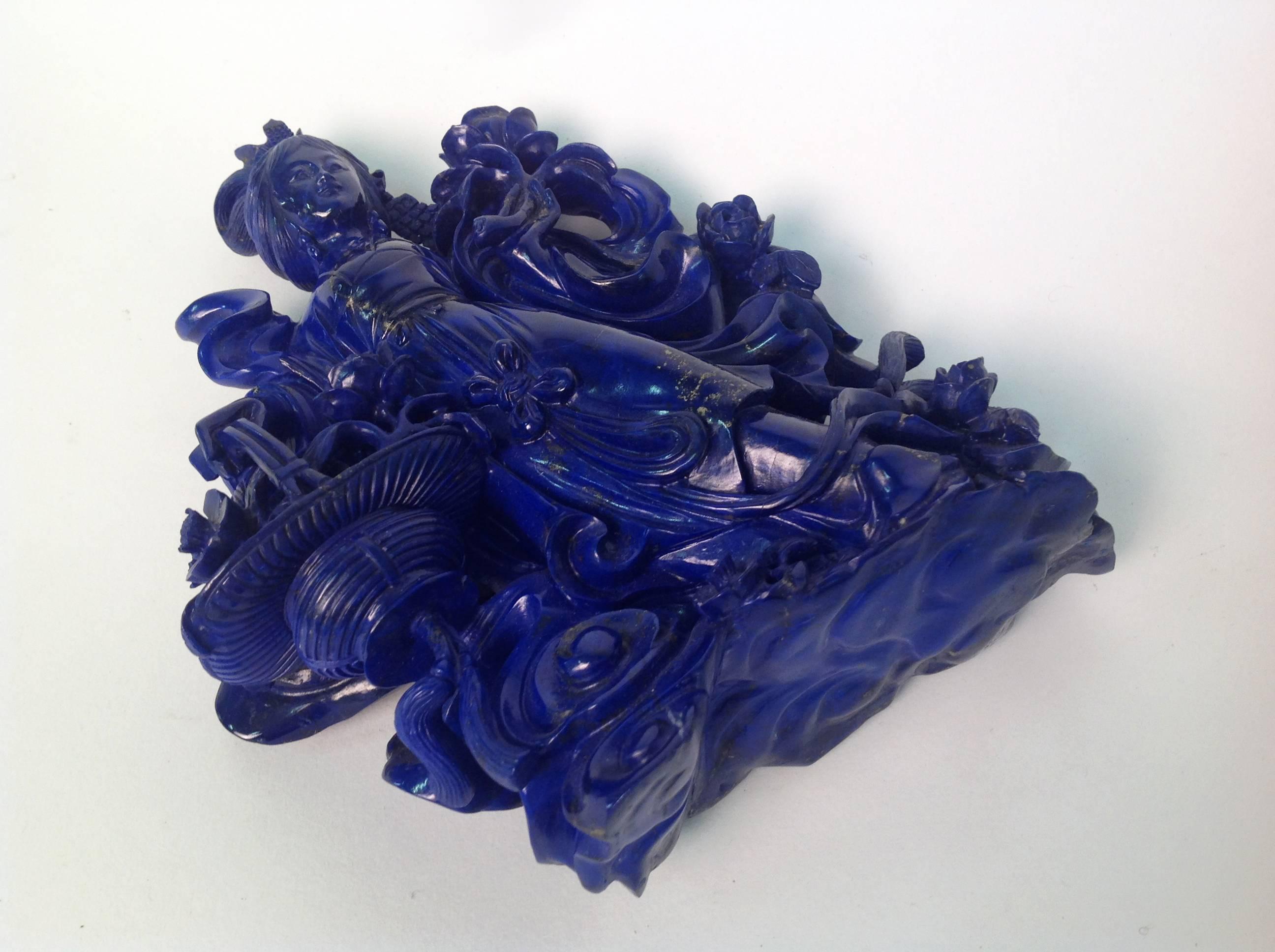 Chinese Beautiful Lapis Lazuli Sculpture For Sale