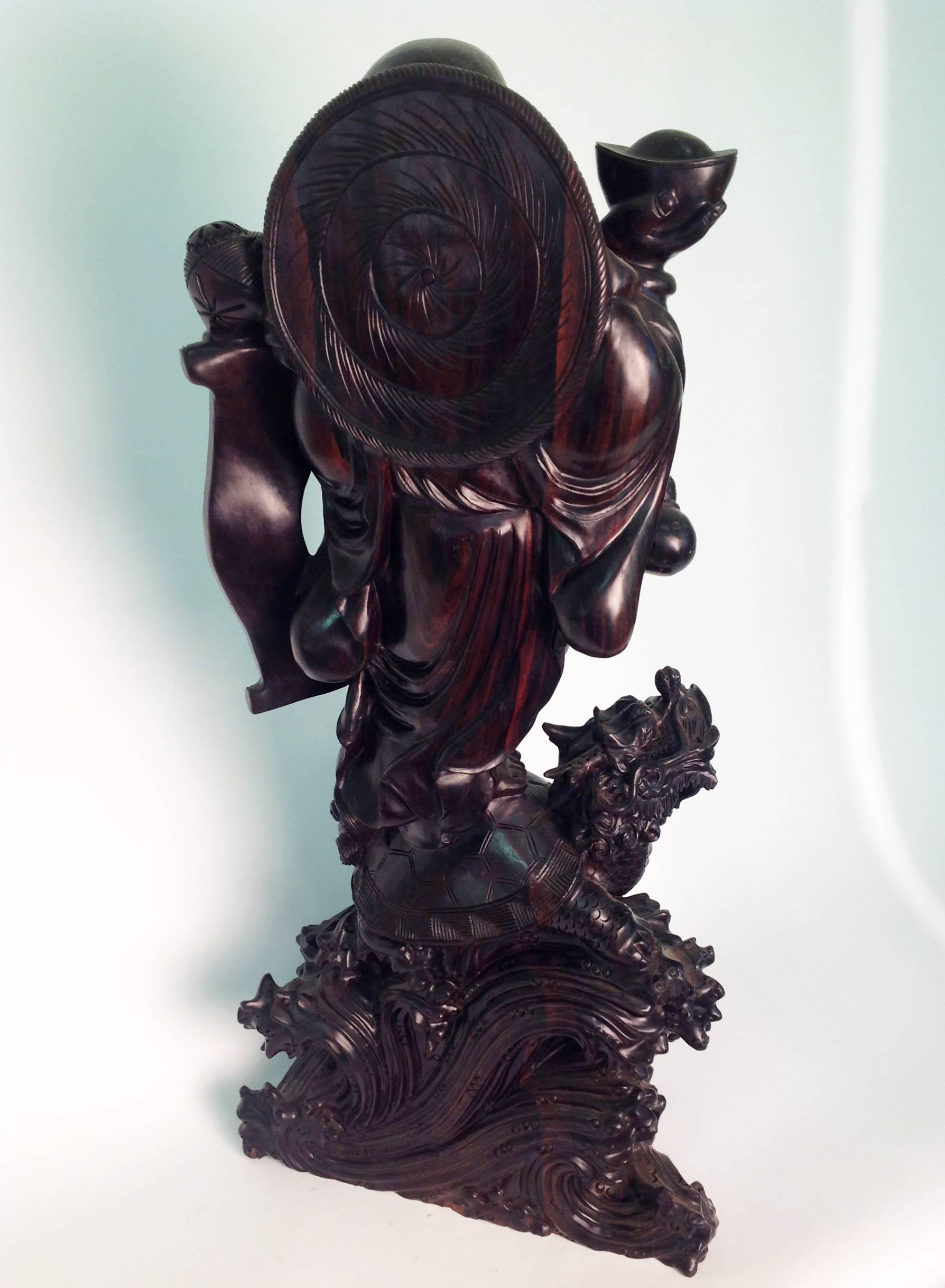 A beautiful wood Buddha sculpture produced in China. Italian private collection. Weight 8.5.