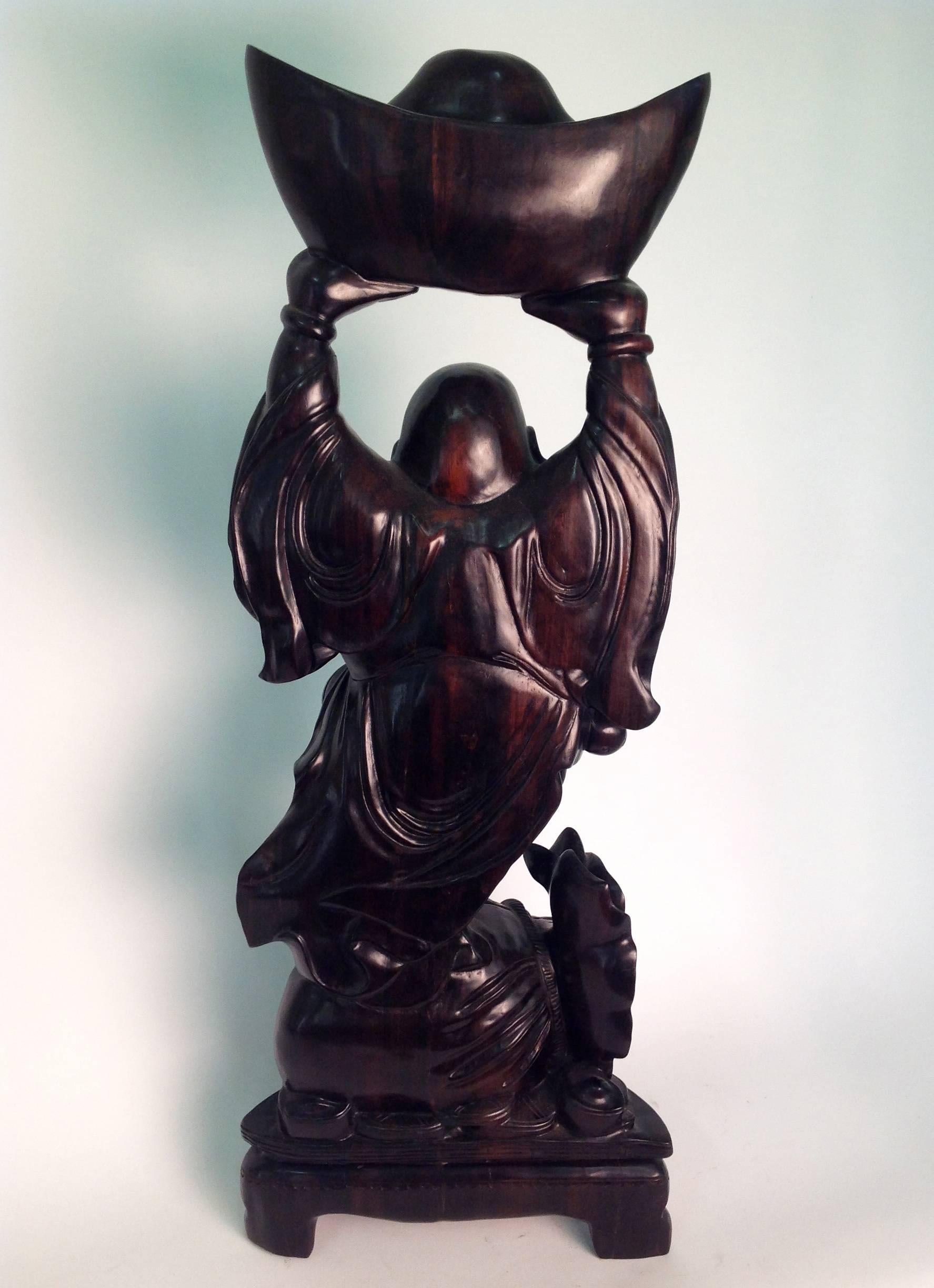 Chinese Beautiful Wood Buddha Sculpture For Sale