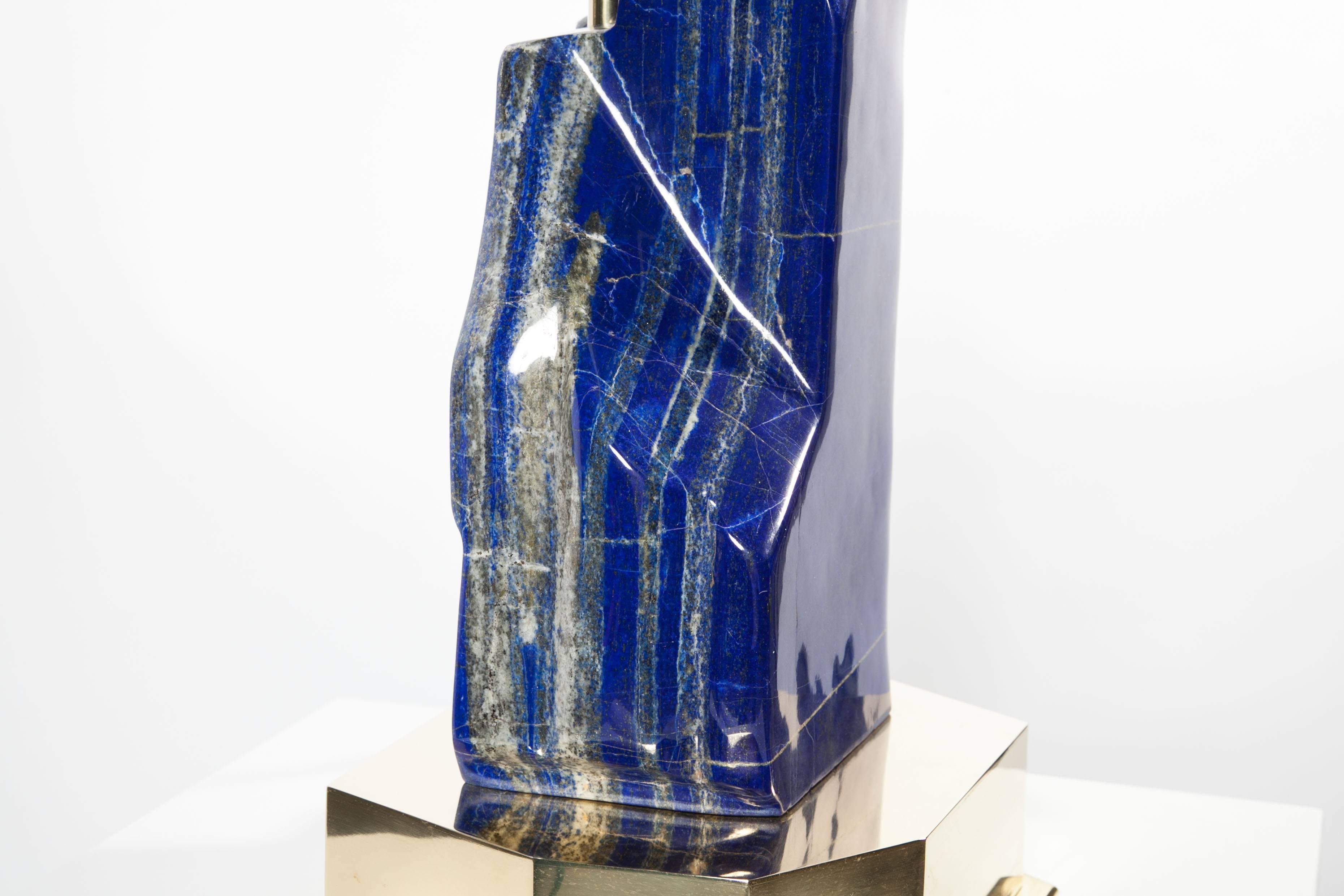 Modern Table Lamp Lapis Lazuli Model Unique Piece by Studio Superego, Italy
