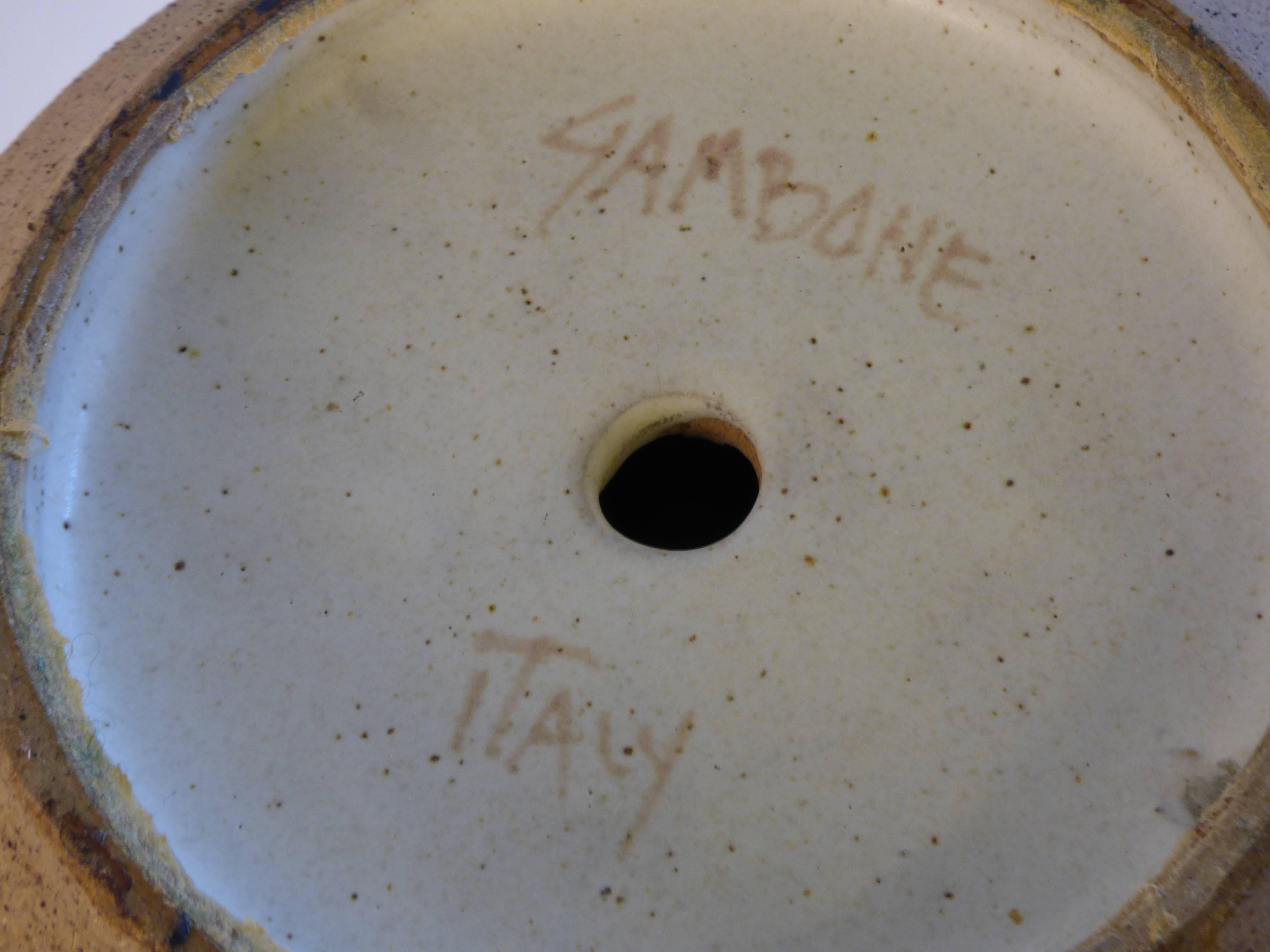 Late 20th Century Bruno Gambone, Pair of Ceramic Lamps, Production Bruno Gambone, Italy