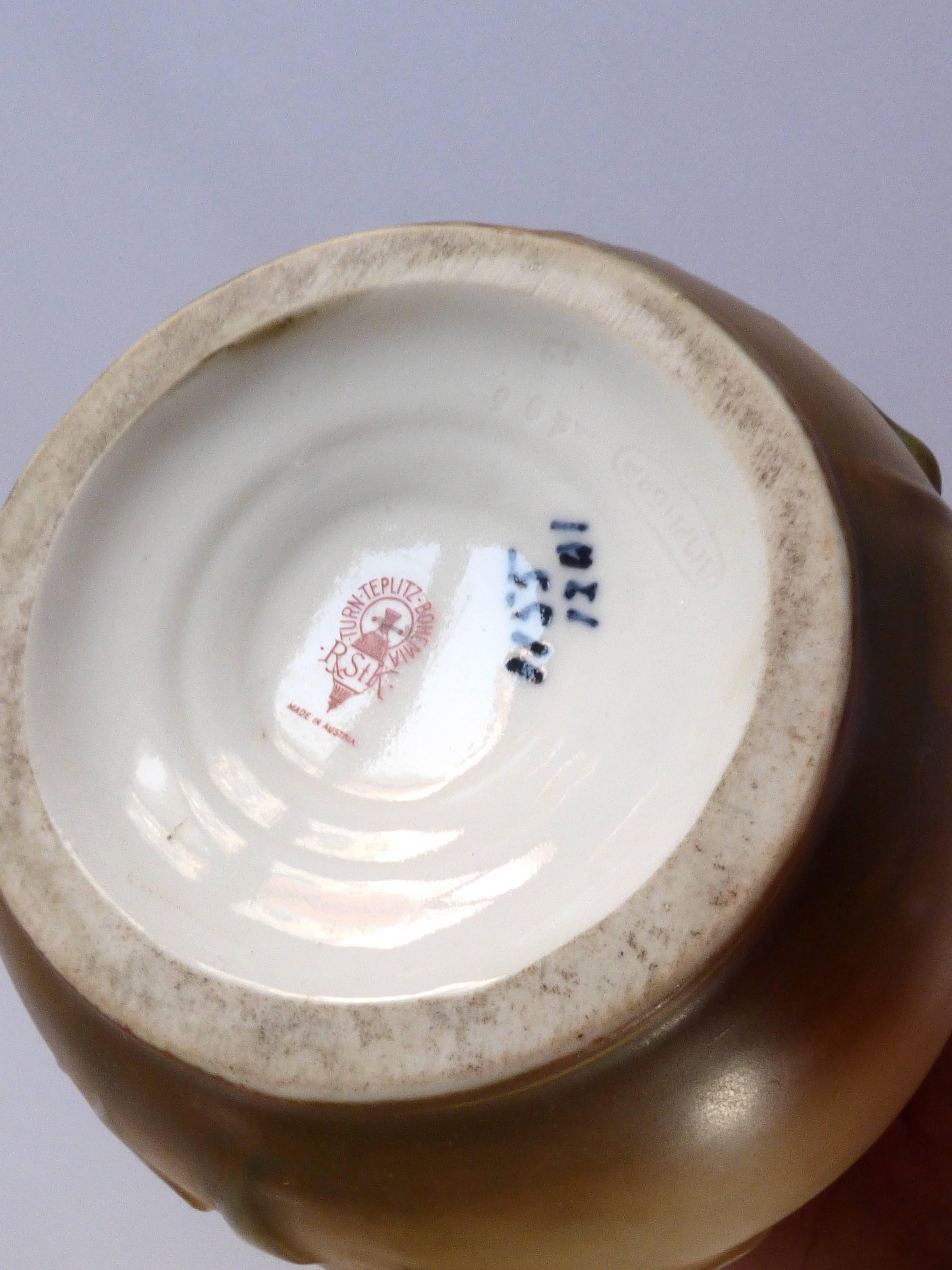 Keramikvase im Jugendstil, Töpferei Turn-Teplitz Bohemia Amphora, Österreich (Österreichisch) im Angebot