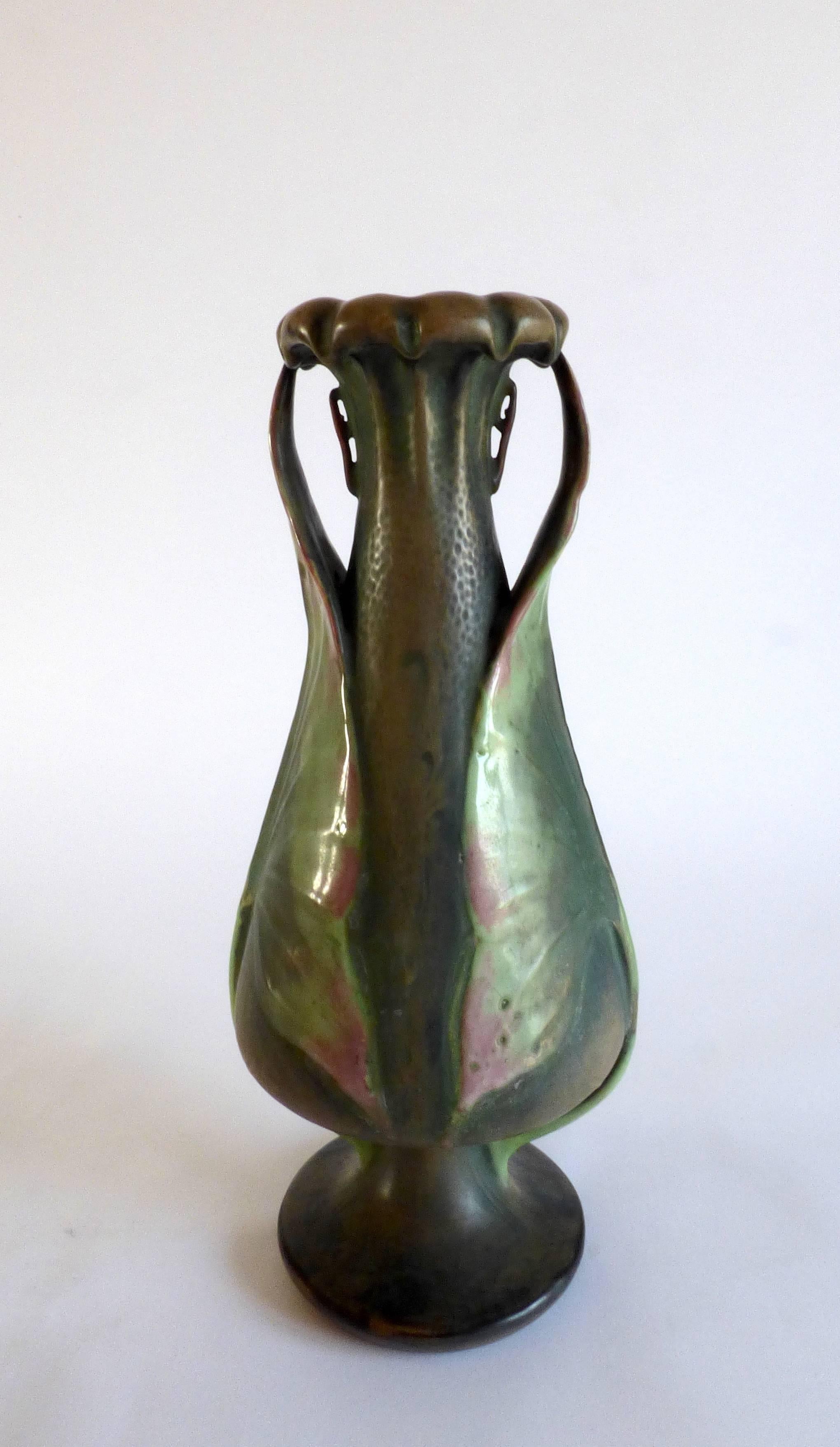 Austrian Ceramic Vase, Art Nouveau, Amphora, Austria