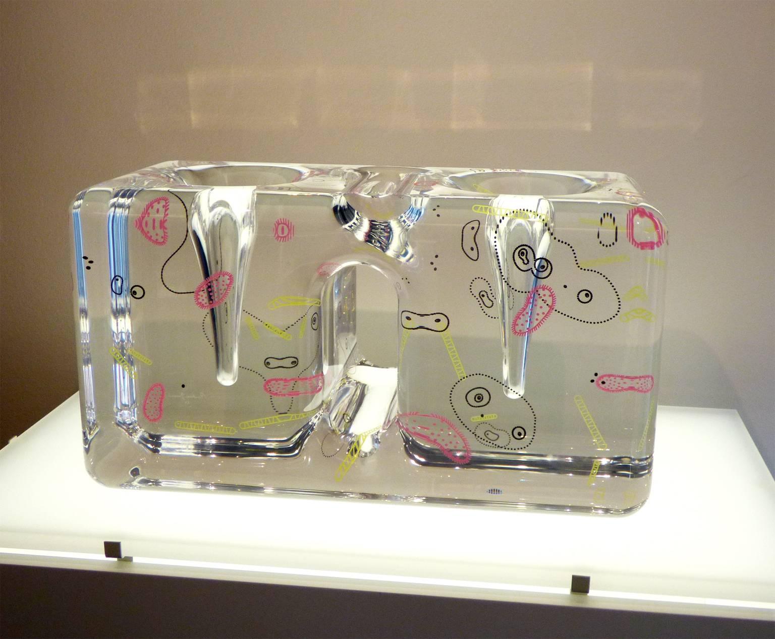 Plexiglass vase 'Sciami' designed by Andrea Branzi for Metea in 2007. Prototype. Limited edition. Signed.