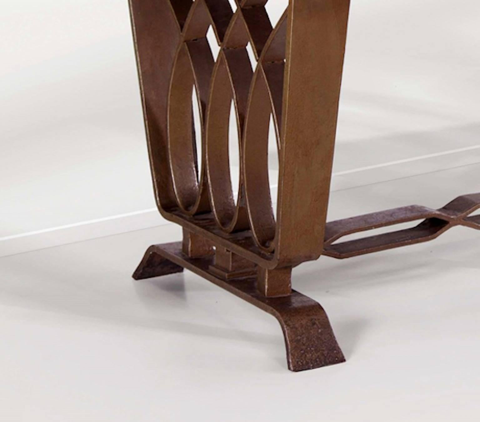 Art Deco Forged Iron Dining Room Table by Pierluigi Colli for Colli Production, Italy For Sale