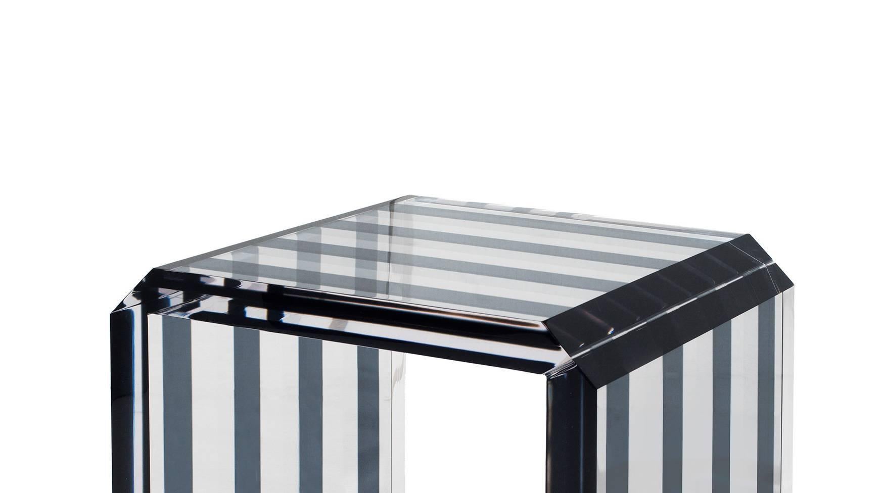 A beautiful black and transparent plexiglass table designed and produced by Studio Superego in 2015. Unique piece.