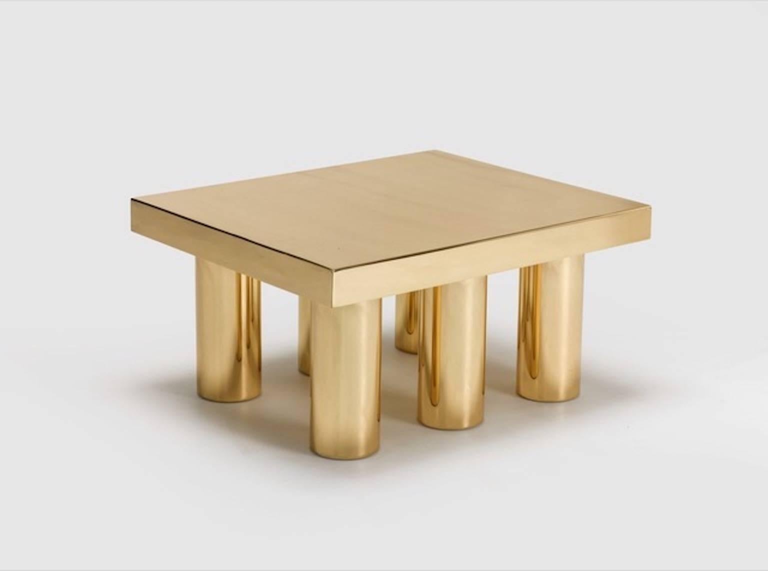 Two gold coffee table with structure completely polished brass designed by Studio Superego for Superego Editions.

Biography
Superego editions was born in 2006, performing a constant activity of research in decorative arts by offering both