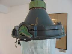 Vintage Industrial CCCP Steel and Moulded Glass Pendant Lights