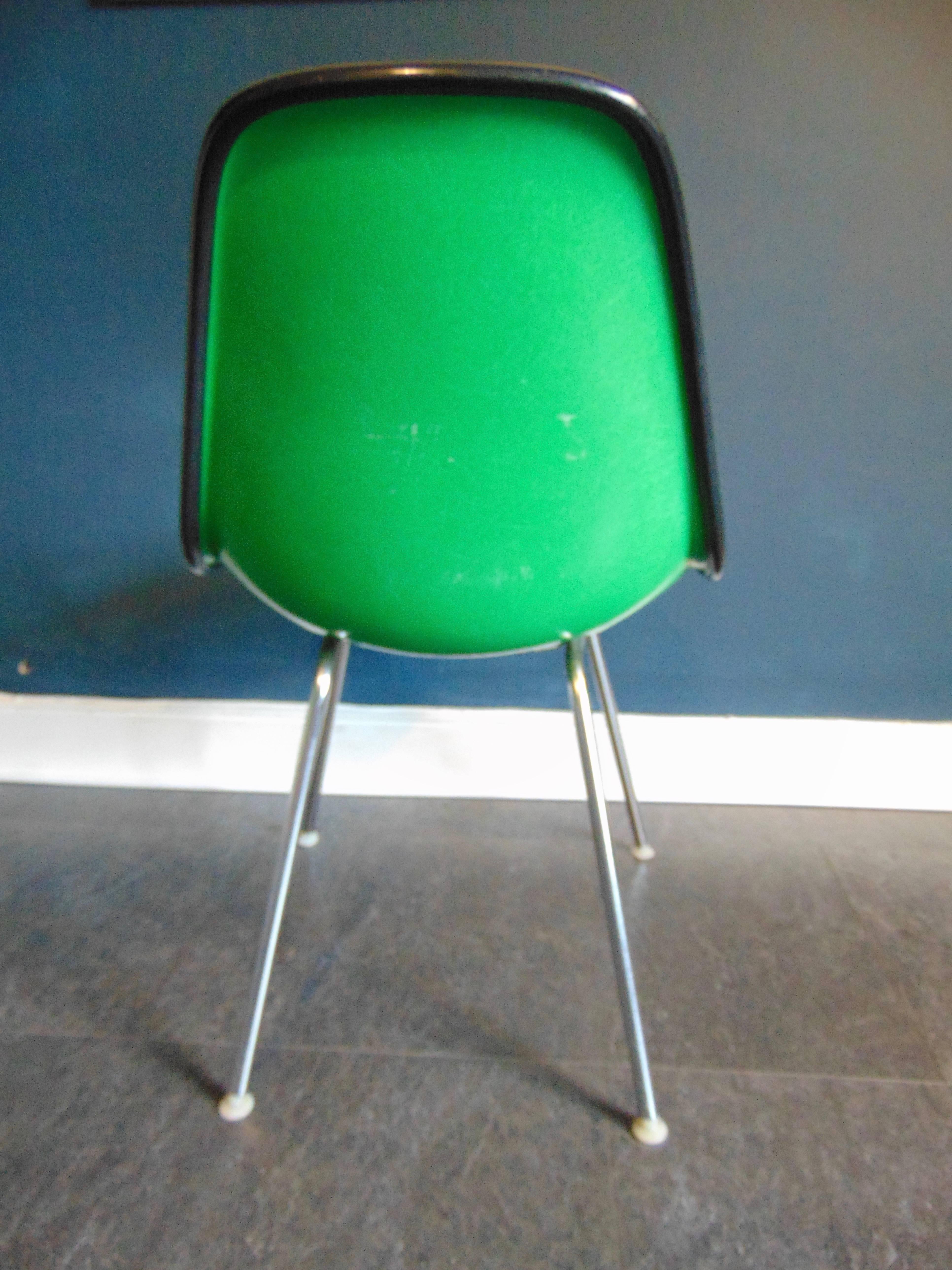 Mid-20th Century Fibreglass and Fabric Upholstered Side Chairs by Charles Eames for Herman Miller For Sale