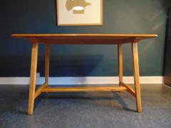 Midcentury 1950s Ercol Trestle Table in Elm Wood