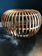 Vintage Lobster Pot Rattan Ottoman by Franco Albini for Vittorio Bonacina